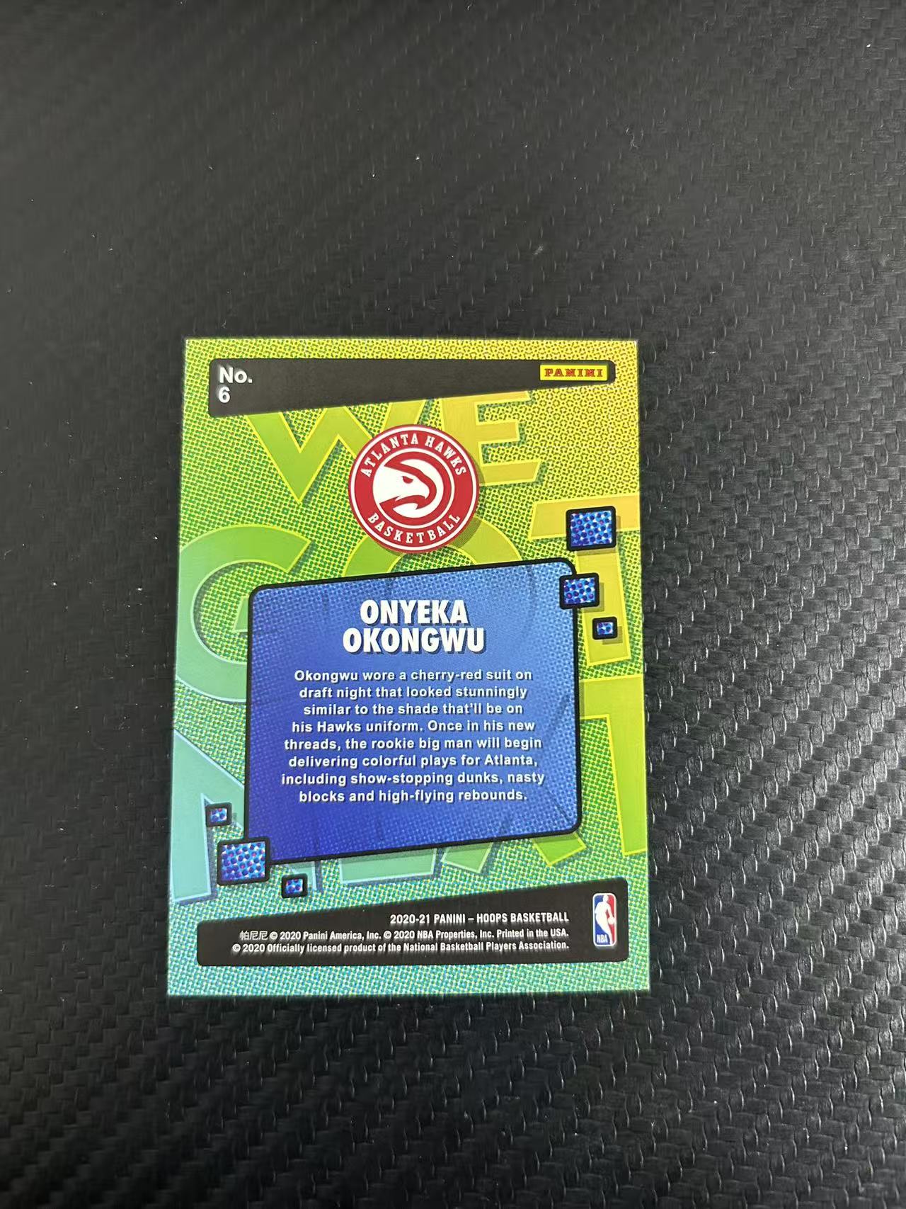 2020-21 Panini Hoops Onyeka Okongwu RC #6【灯灯拍卡】 新秀年 RC 老鹰 奥孔古 折射 特卡 HOOPS 未来可期 收藏必备【暴走】