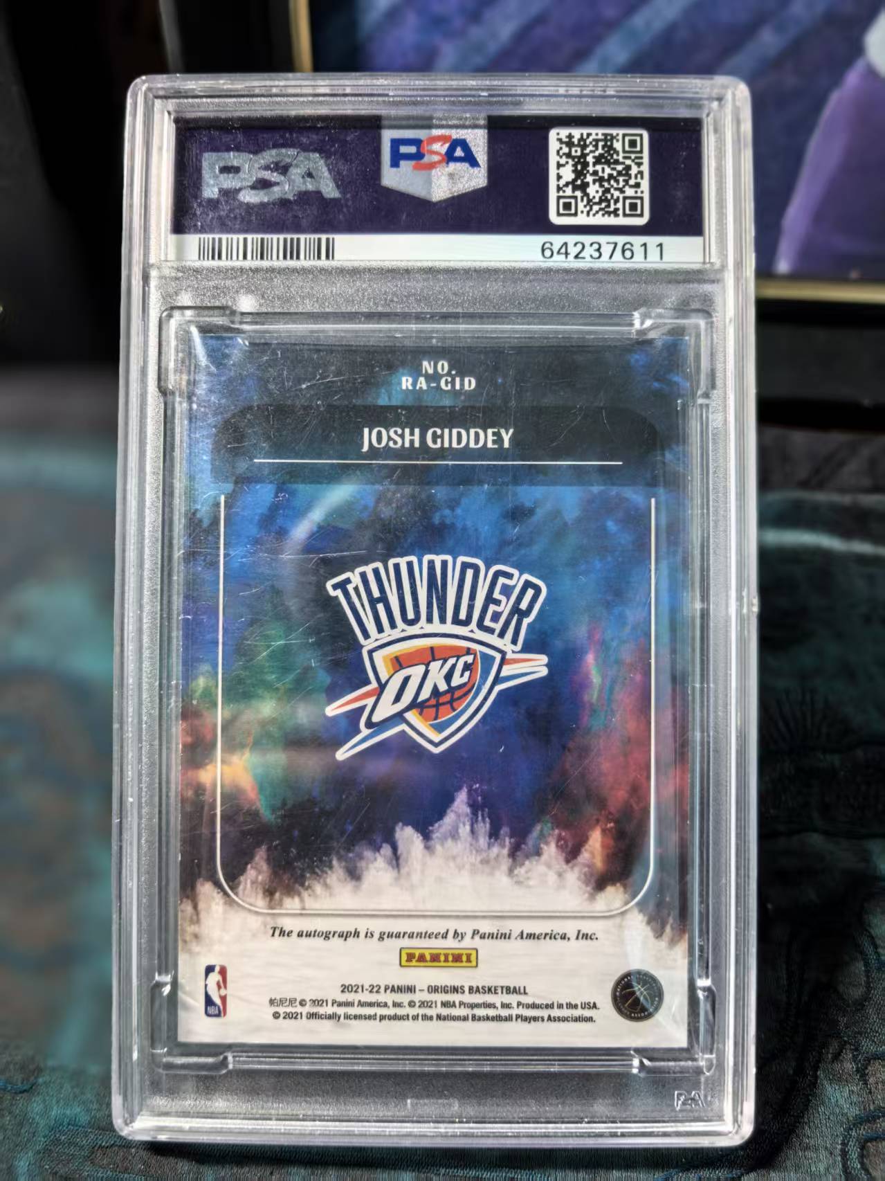 2021-22 Panini Origins Josh Giddey 雷霆 约什 吉迪 新秀 RC 起源 99编 签字 卡签 psa8 银笔签 收藏必备 蒙奇