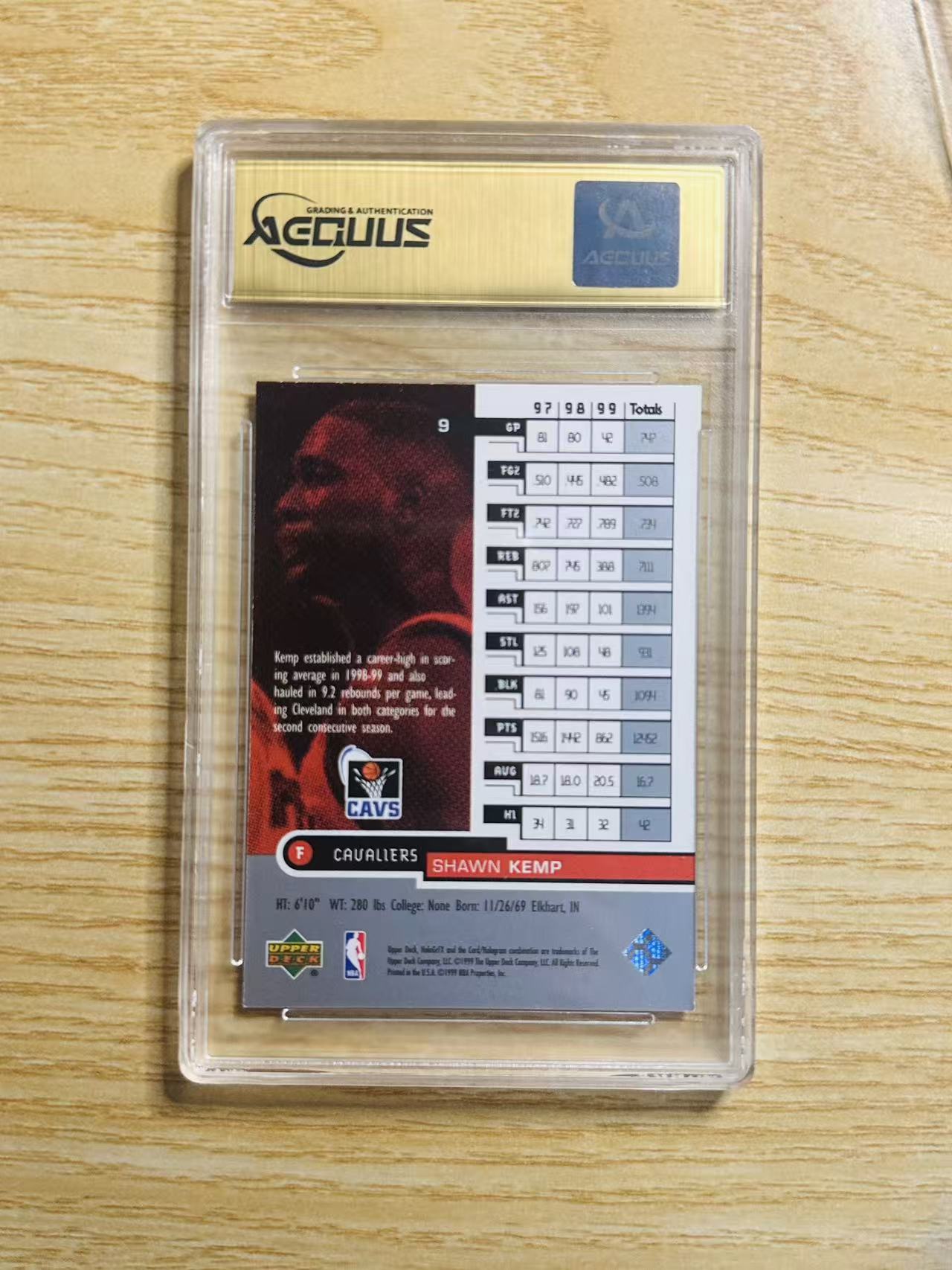 1999-00 Upper Deck Trilogy Shawn Kemp 嘿嘿代卖 肖恩 坎普 雨人 折射 老卡 老特 骑士 RPA8.5 收藏必备