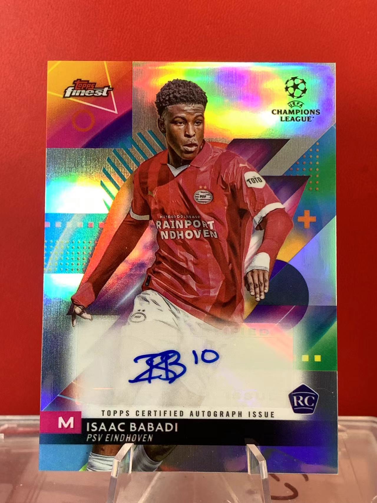 (詹叔代拍)2024 topps finest 欧冠 艾萨克·巴巴迪 Isaac Babadi 埃因霍温 RC新秀 签字 银折签 顺丰寄付 泰山