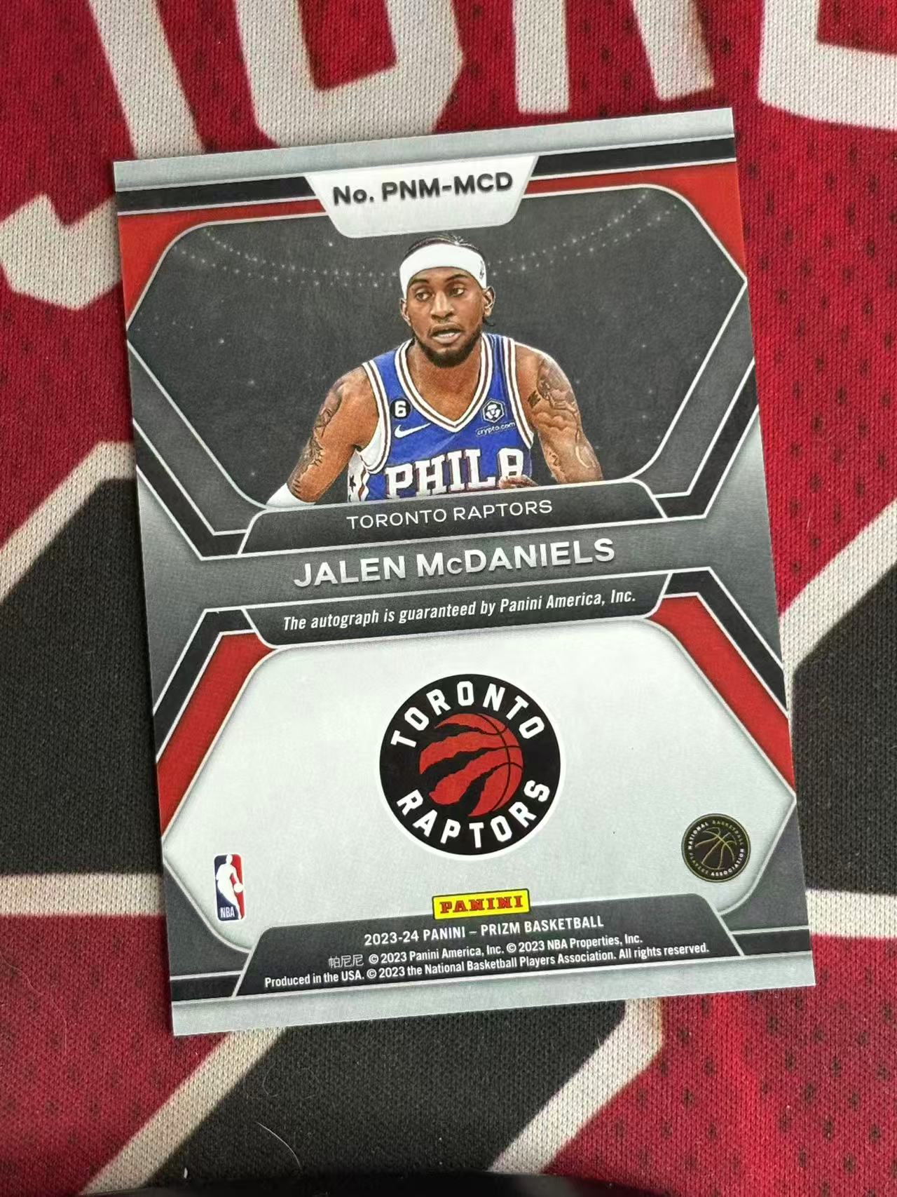 2023-24 PANINI PRIZM PZ系列 Jalen McDaniels 76人 杰伦麦克丹尼尔斯 签字卡 书法签 专收凑套必备【烂臭嘴拍卖】