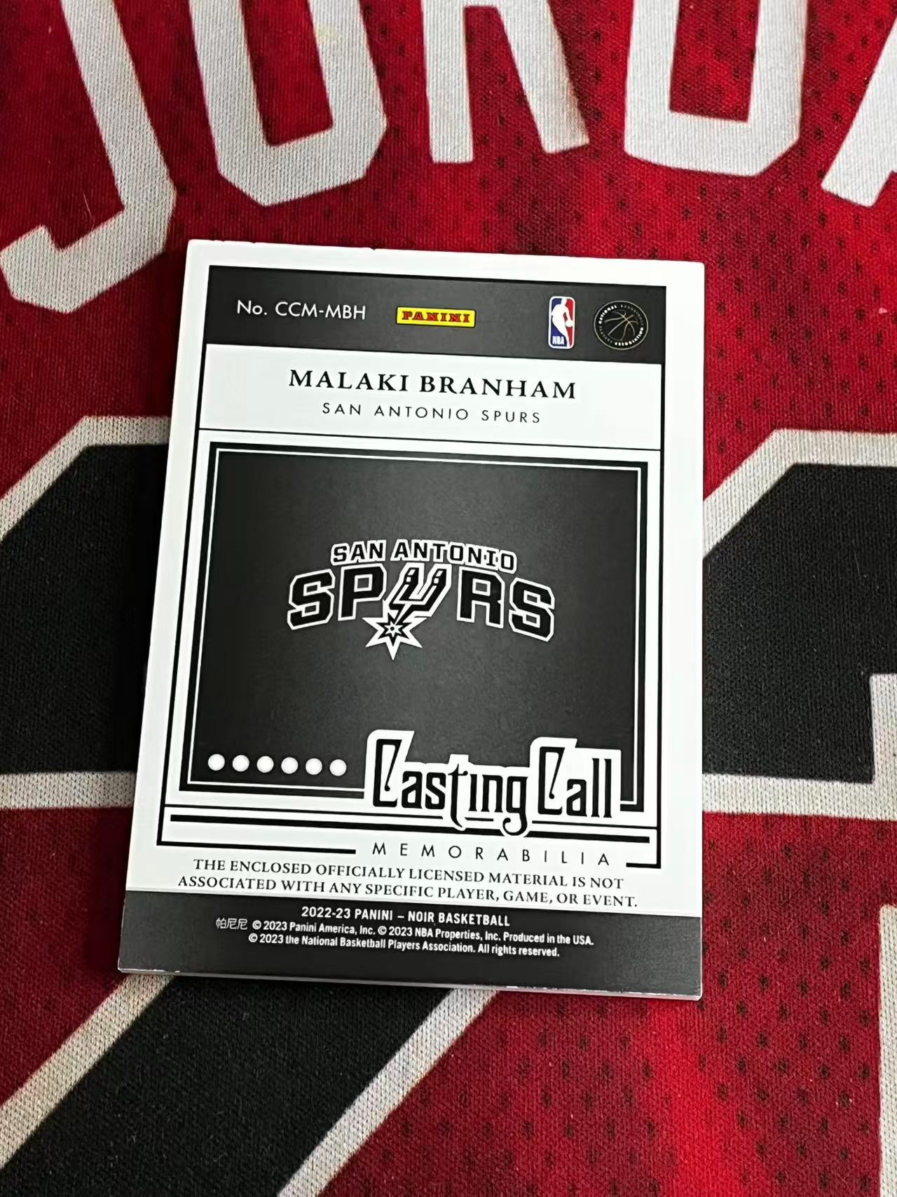 【接寄拍】2022-23 PANINI NOIR 诺尔高端系列 马刺 新秀RC 马拉凯布兰纳姆 99编 新秀球衣物料切割 衣料实物卡 银闪版 专收凑套必备【烂臭嘴拍卖】