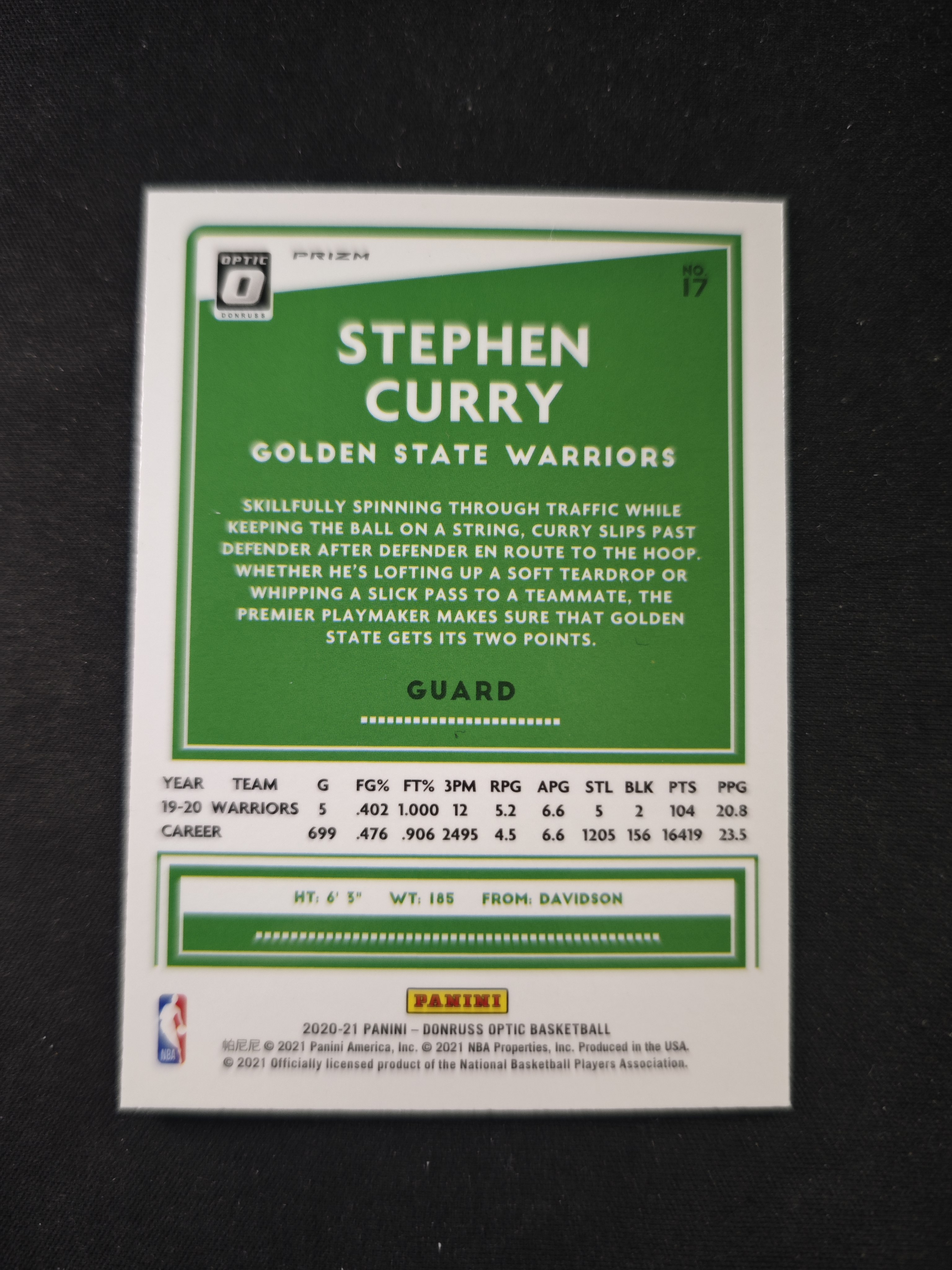 【蛤蟆特卖】斯蒂芬 库里 萌神 2020-21 PANINI OPTIC系列 经典折射设计 反光闪亮 绝版好卡 选图超帅 边角微瑕 卡品如图 专收必备!