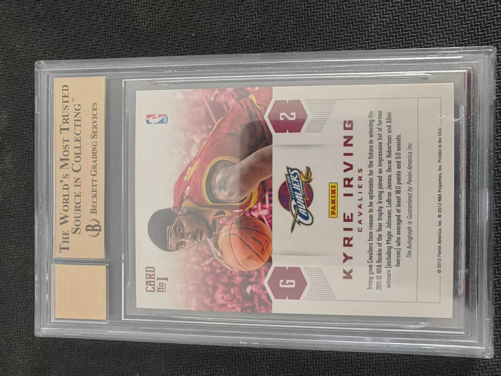 「钢炮拍卖」2012-13 Panini Prestige Kyrie Irving RC 荣耀 凯里 欧文 欧神仙 签字 新秀 独行侠 骑士巨星 BGS金标9.5/10 G 鹏浩