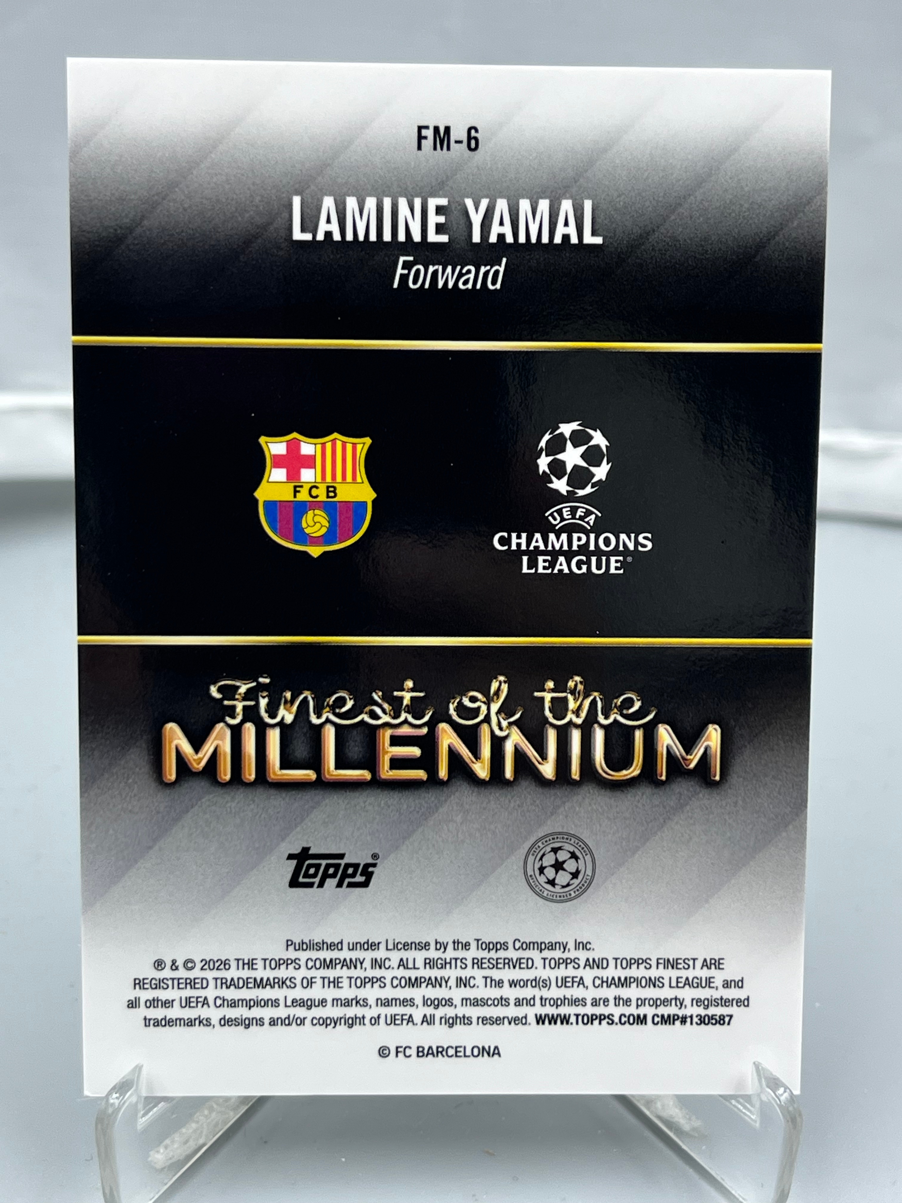 2026 Topps Finest Lamine Yamal 欧冠欧战 拉明 亚马尔 西班牙 巴萨 巴塞罗那 世界杯冠军 千禧年最佳球星 特卡 银折 折射 【暴富 LK张】ta438