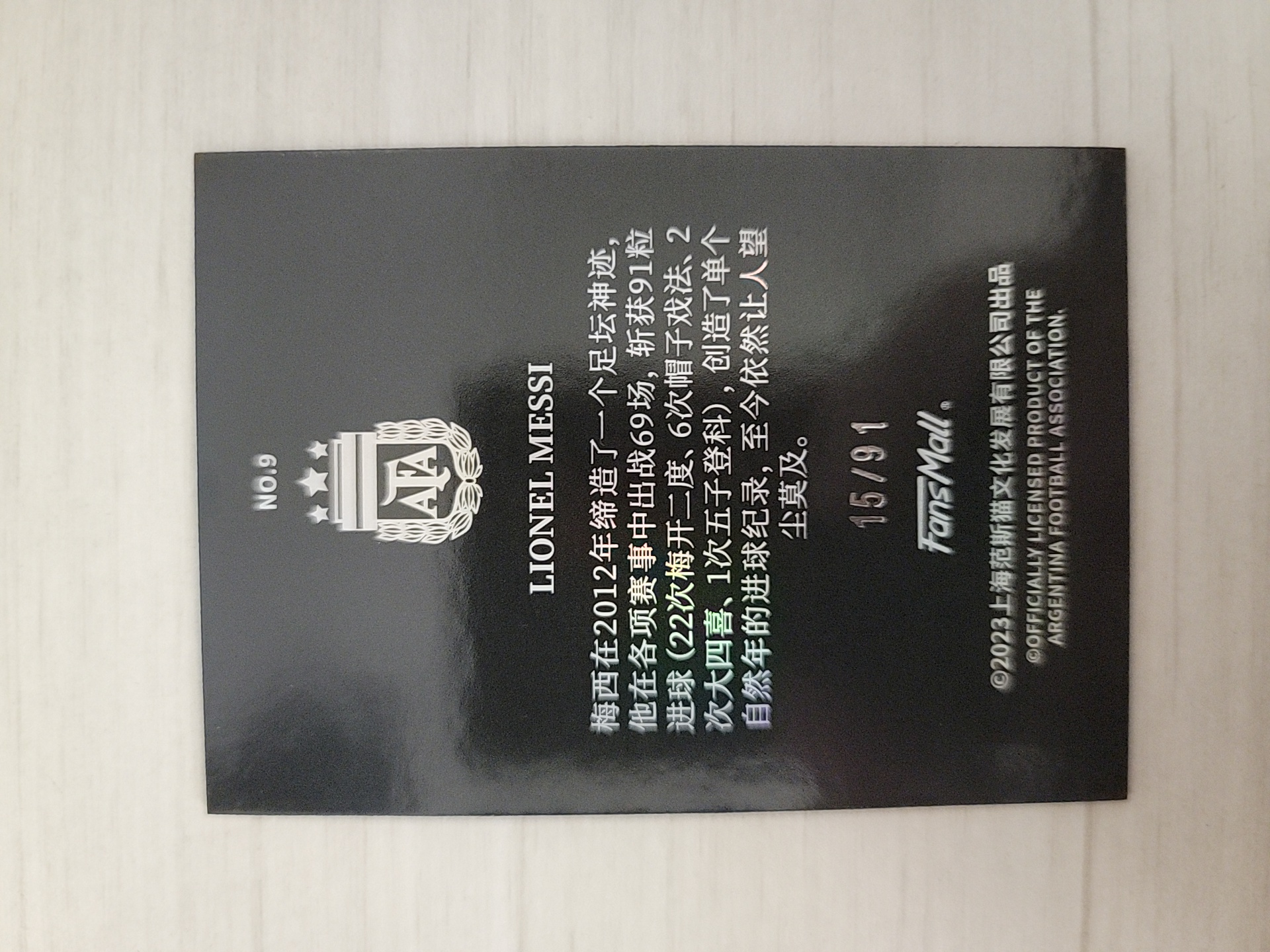 2023 足球 Fansmall LIONEL MESSI chs 卡少爷卡社 GOAT 山羊特卡 范斯猫 阿根廷国家队 梅西 折射 带编 15/91编 数据编 ANDREW