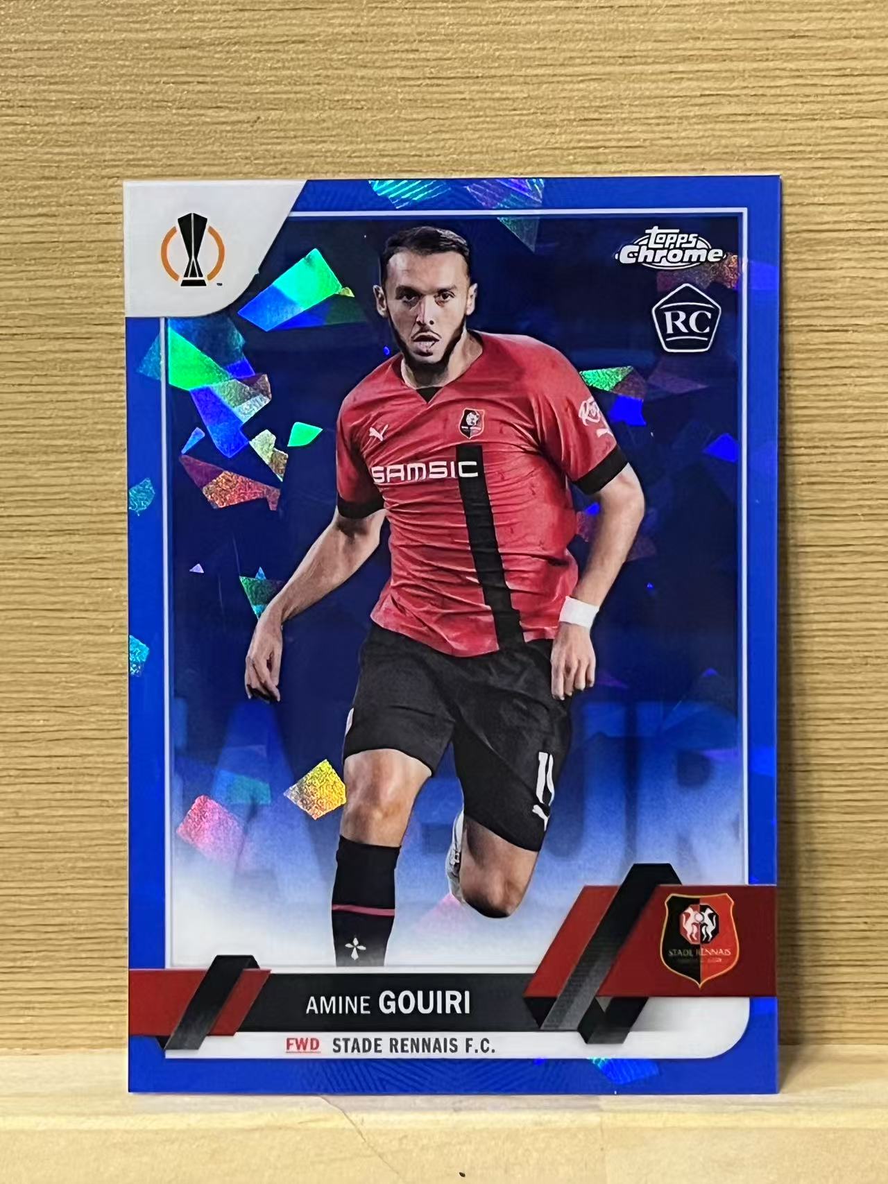 2023 Topps Chrome Amine Gouiri RC 阿明 古伊里 新秀 雷恩 欧冠 蓝宝石  银折 实卡精美 收藏凑套必备 A53