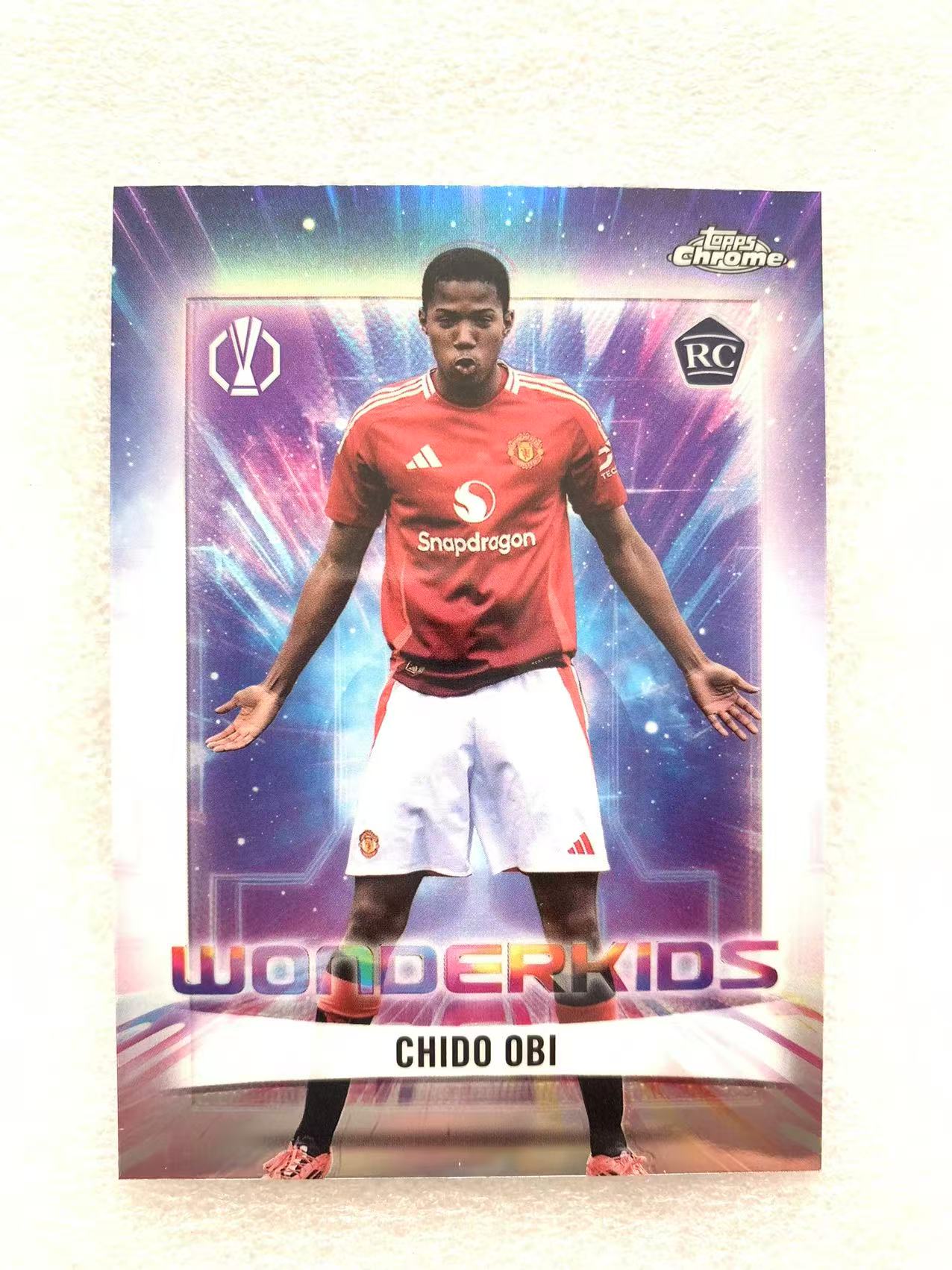 2025 Topps Chrome CHIDO OBI RC 欧冠 奇多 奥比 曼联  新秀 RC WONDERKIDS神奇小妖特卡 银折 折射 卡品如图 收藏必备