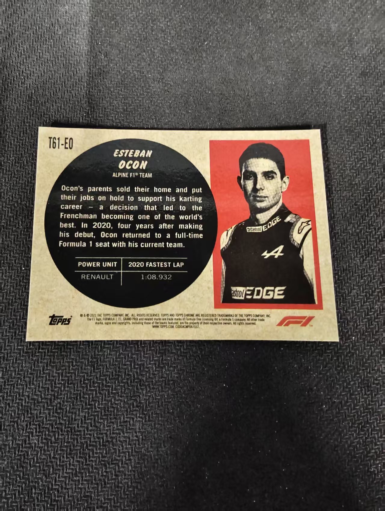 2021 Topps Chrome Esteban Ocon 埃斯特班 奥康 银折 特卡 F1 划痕 边角瑕疵 #EO