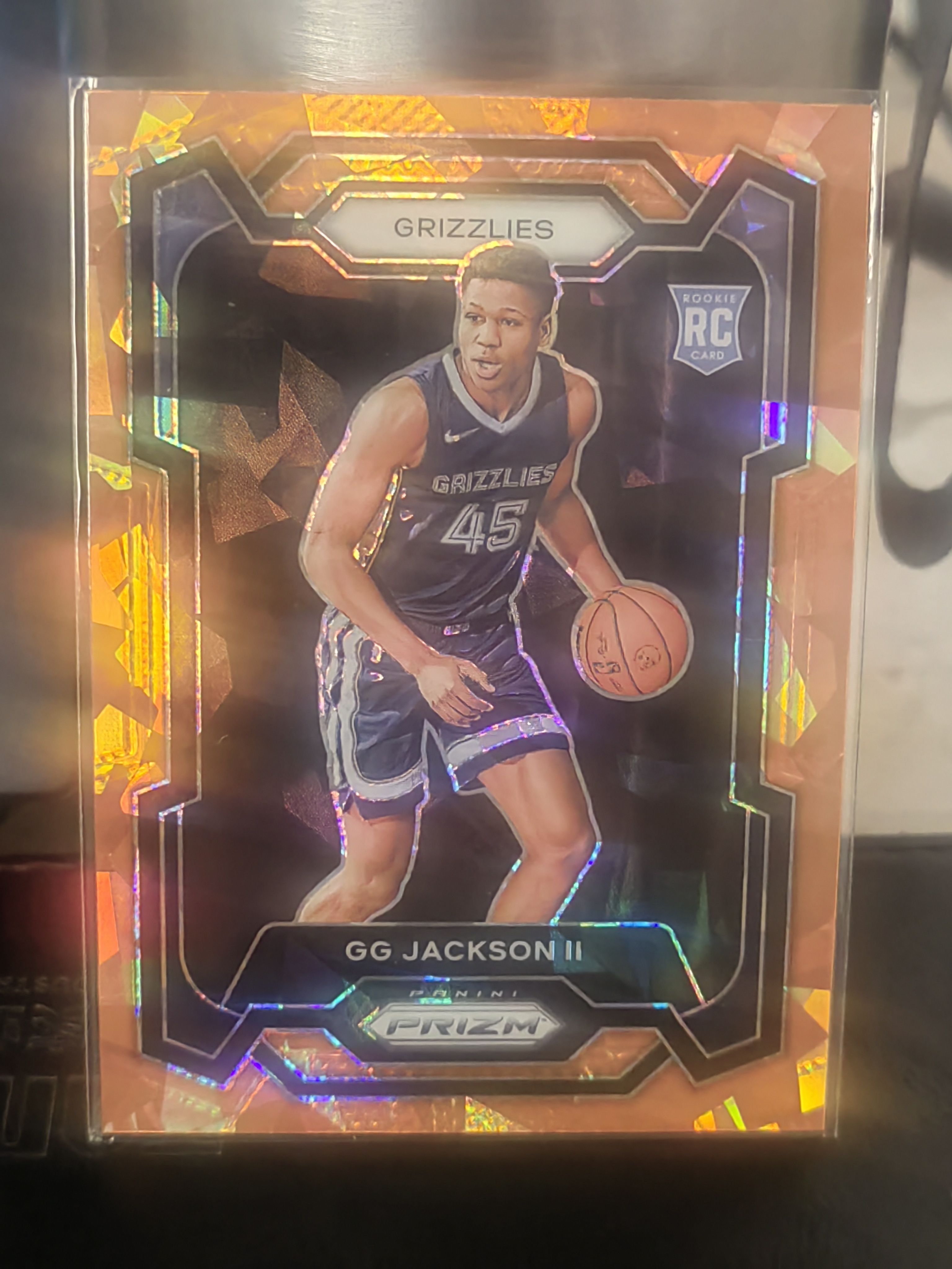2023-24 Panini Prizm GG Jackson II RC PZ 橙碎冰 新秀 GG 杰克逊二世 灰熊 篮 白边白角 不保卡品 卡品如图
