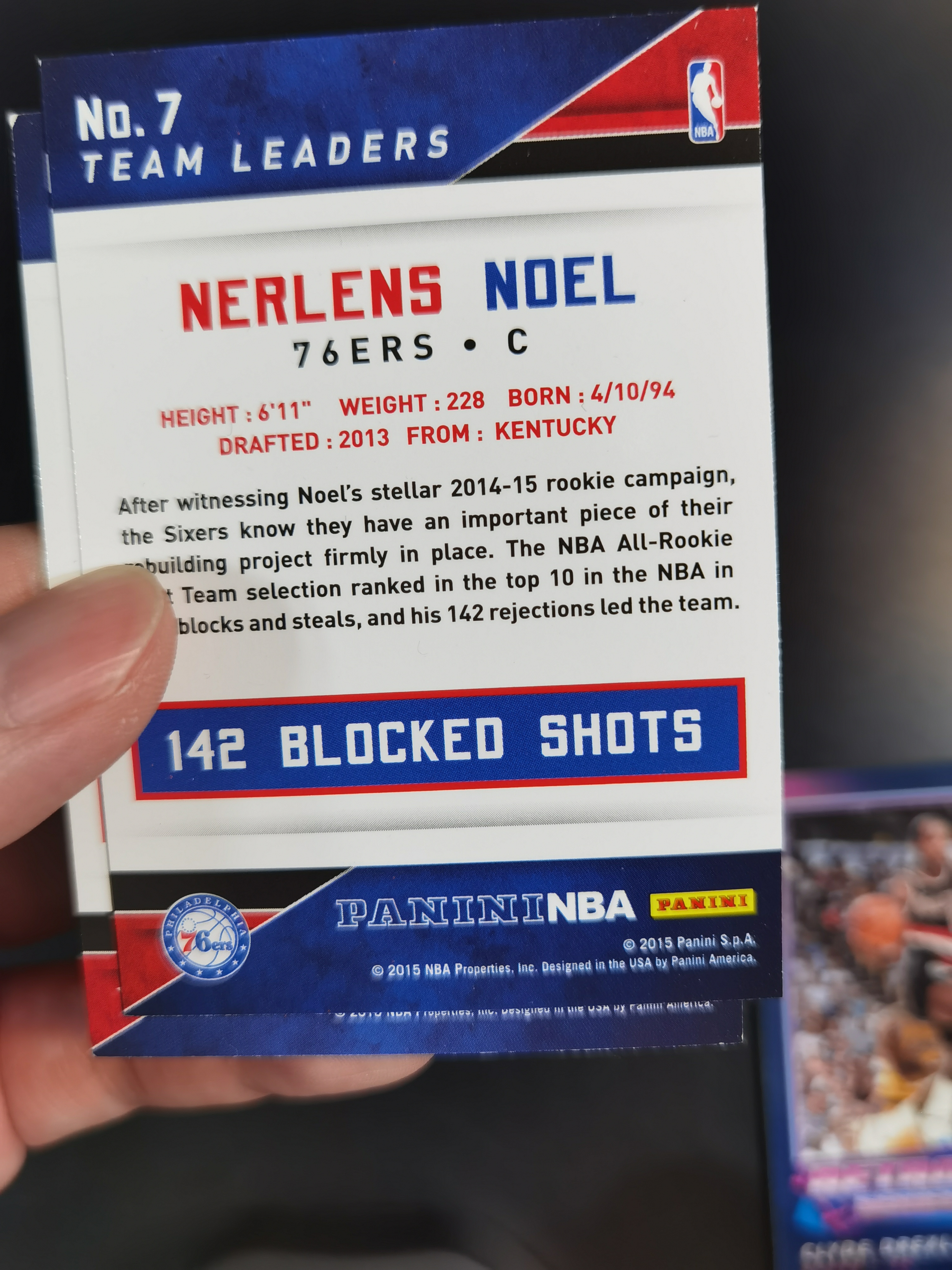 2015-16 Panini NBA 数据特卡 杰夫蒂格 布莱德索 米德尔顿 鲁迪戈贝尔 诺尔 等 5张打包lot 卡品如图 专收必备