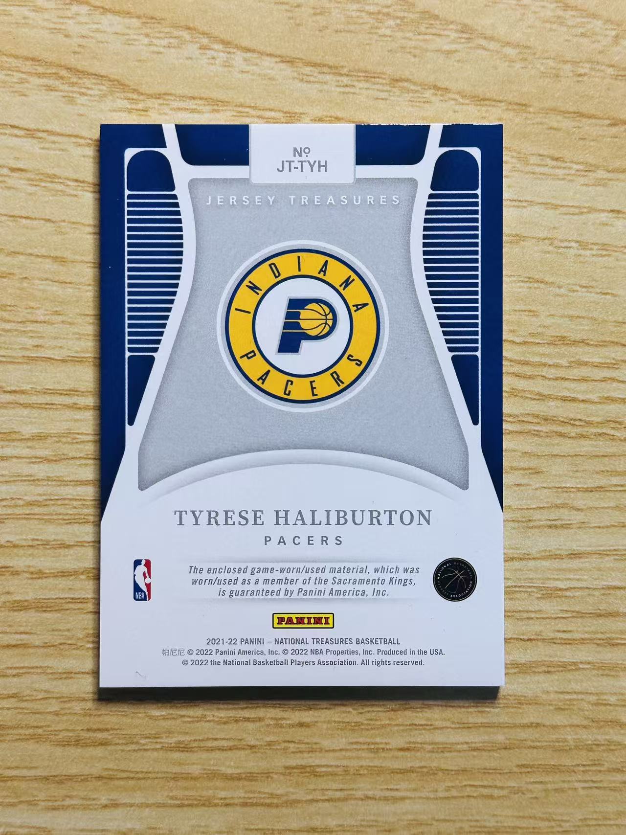 2021-22 Panini National Treasures Tyrese Haliburton 嘿嘿代卖 国宝 泰雷塞 哈利伯顿 球衣 物料 99编 步行者 收藏必备 gjma