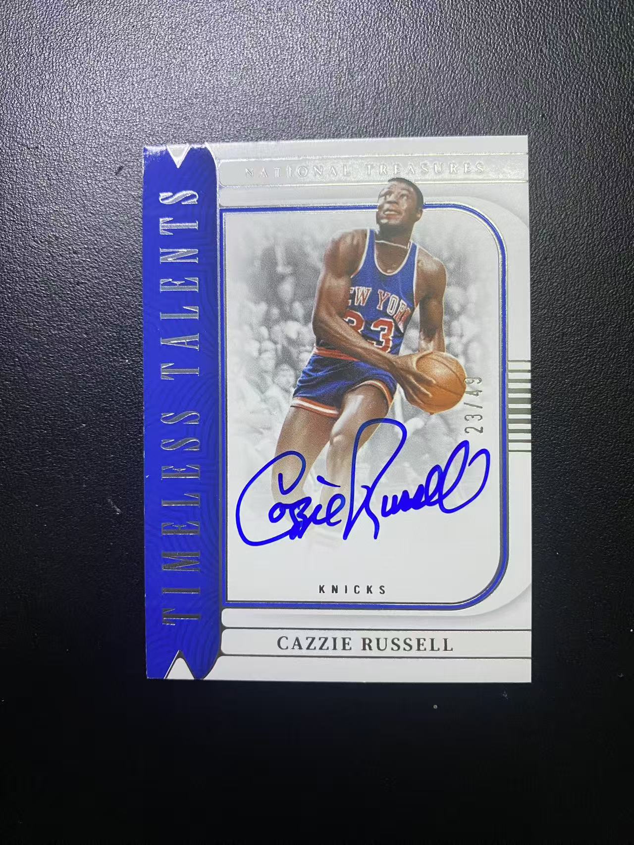 2022-23 Panini National Treasures Cazzie Russell 尼克斯 名宿 卡兹 拉塞尔 国宝 签字 卡签 49编 卡品如图 值得收藏 瞅我