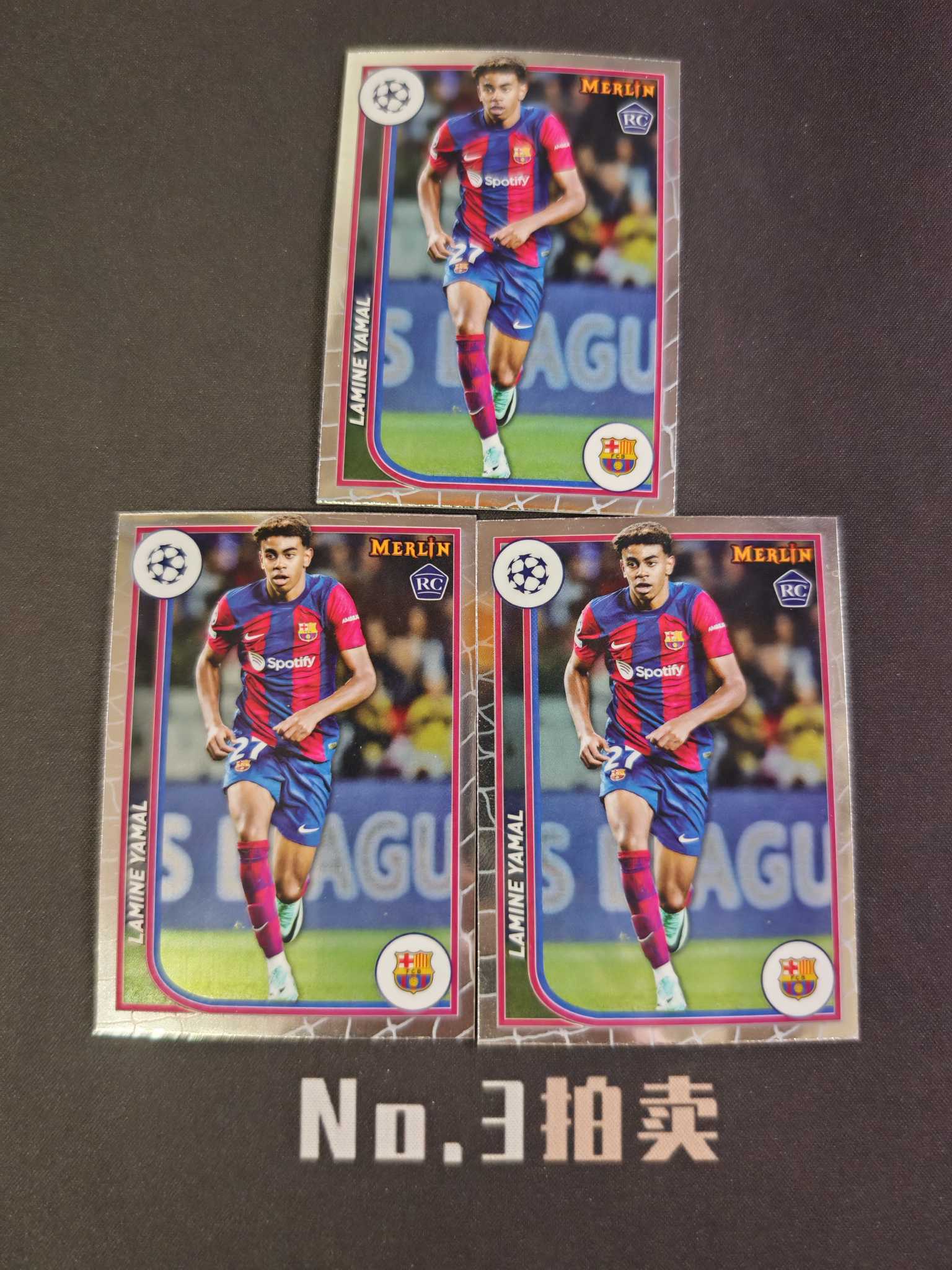 【No3拍卖】（请看描述）2024 Topps Chrome TC 梅林 巴萨罗那 Lamine Yamal 拉明 亚马尔 新秀 RC Base 打包 多张不保卡品【顺丰寄付】