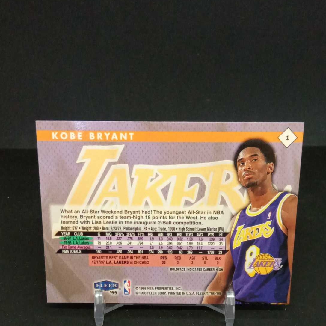 【DC拍卖】7.13CR7 1998-99 Fleer Tradition #1 科比布莱恩特 Kobe Bryant 湖人对阵公牛实战经典老球星卡