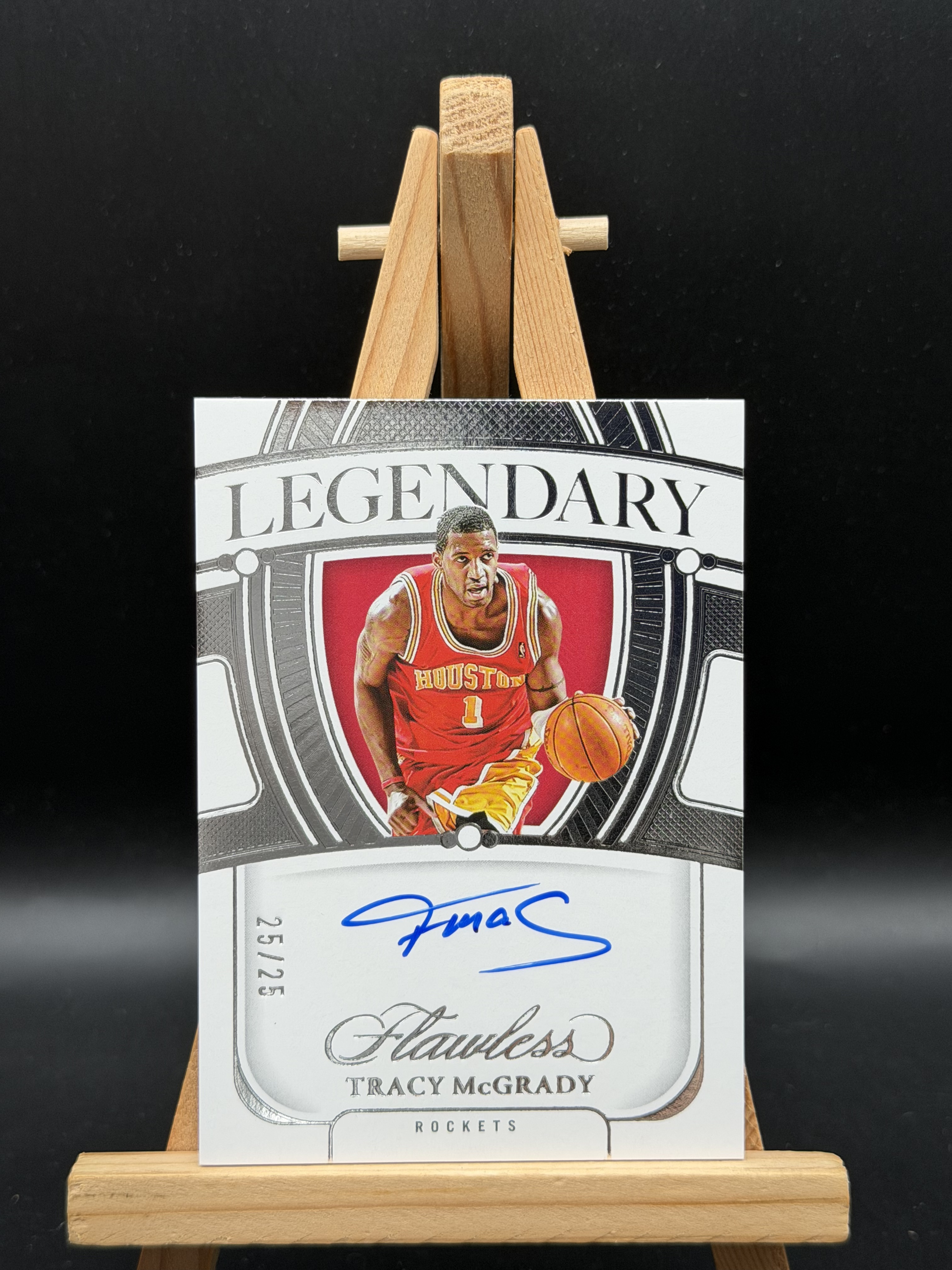 2023-24 Panini Flawless Tracy McGrady 麦迪 T-mac 魔术 手提 legendary 传奇签 25/25编 尾编 银折 卡签 签字