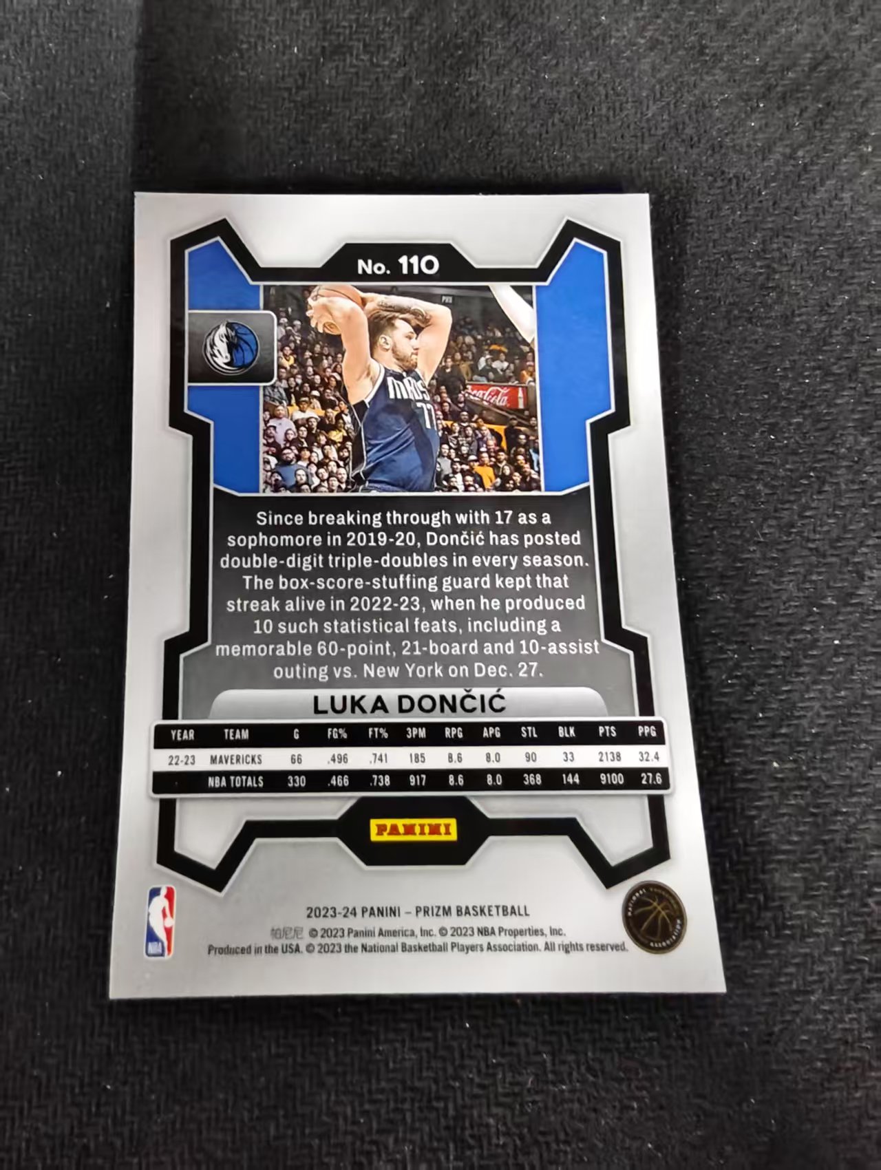 【可合并,不累计】2023-24 Panini Prizm Luka Doncic 东契奇 独行侠 卢卡东契奇 PZ 不保卡品 介意勿拍 #110