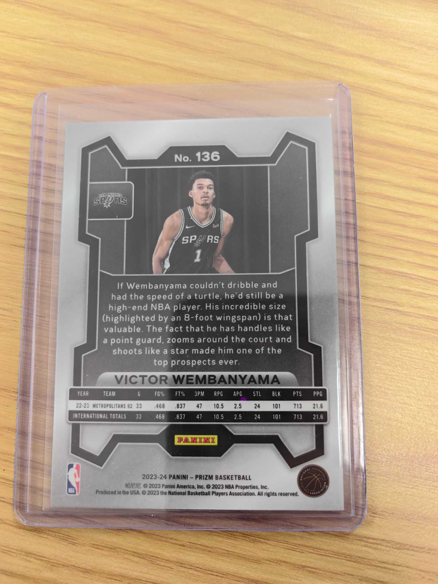 【拆吧代拍】2023 Panini Prizm Victor Wembanyama Rookie Card rc Spurs 马刺 文班亚马 正 新秀 base 空灵1209