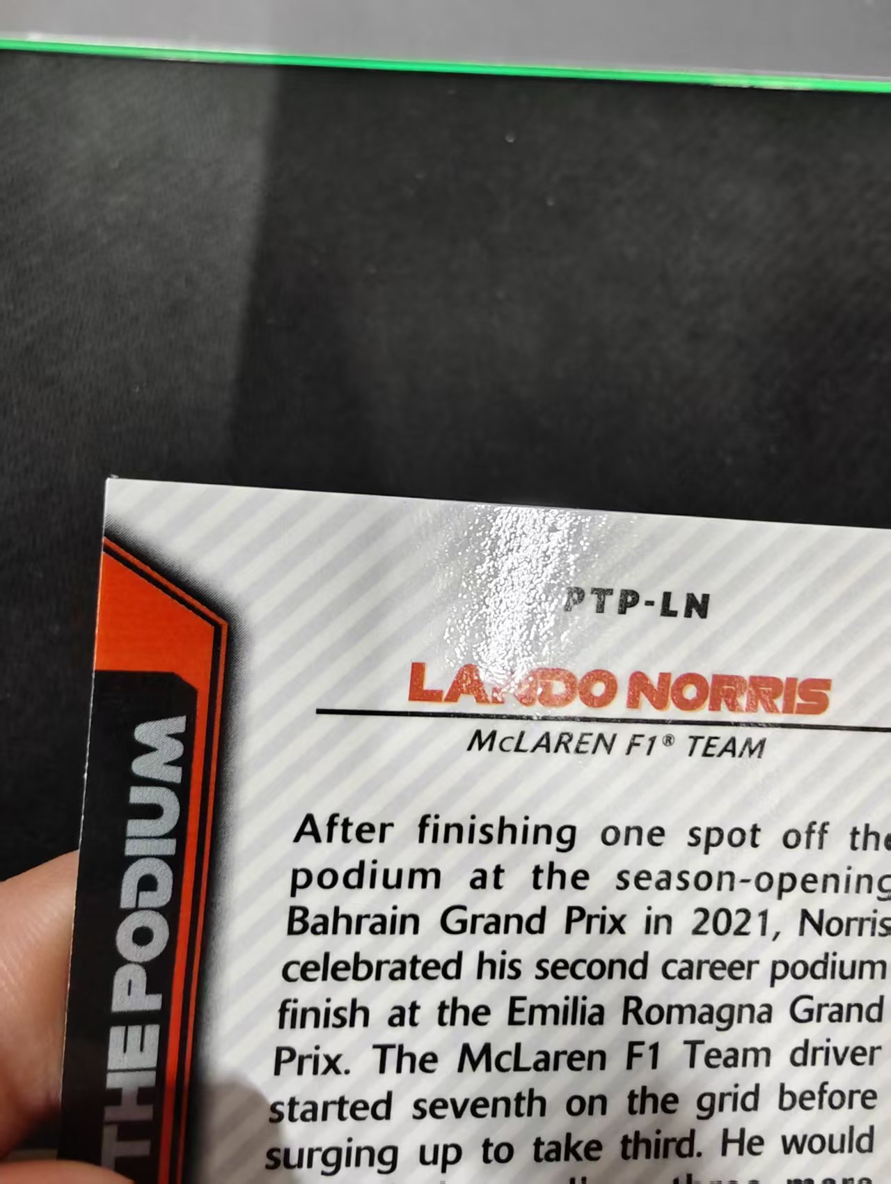 2021 TOPPS F1 CHROME LANDO NORRIS F1 赛车 迈凯伦车队 兰多诺里斯 银折 the podium特卡 边角瑕疵 #LN