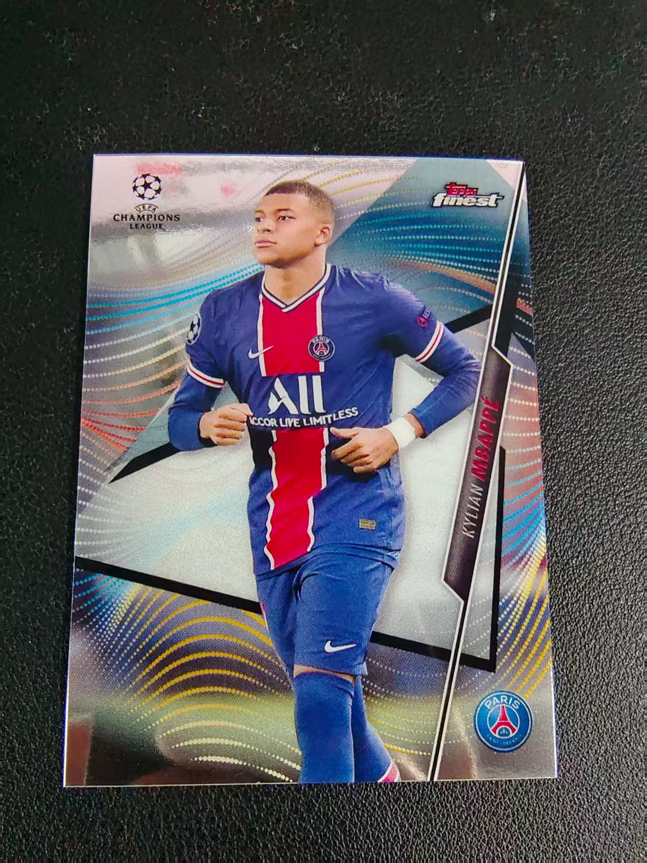 【可合并,不累计】2021 Topps Finest Kylian Mbappe 欧冠 巴黎圣日耳曼 姆巴佩 划痕 边角瑕疵 #52
