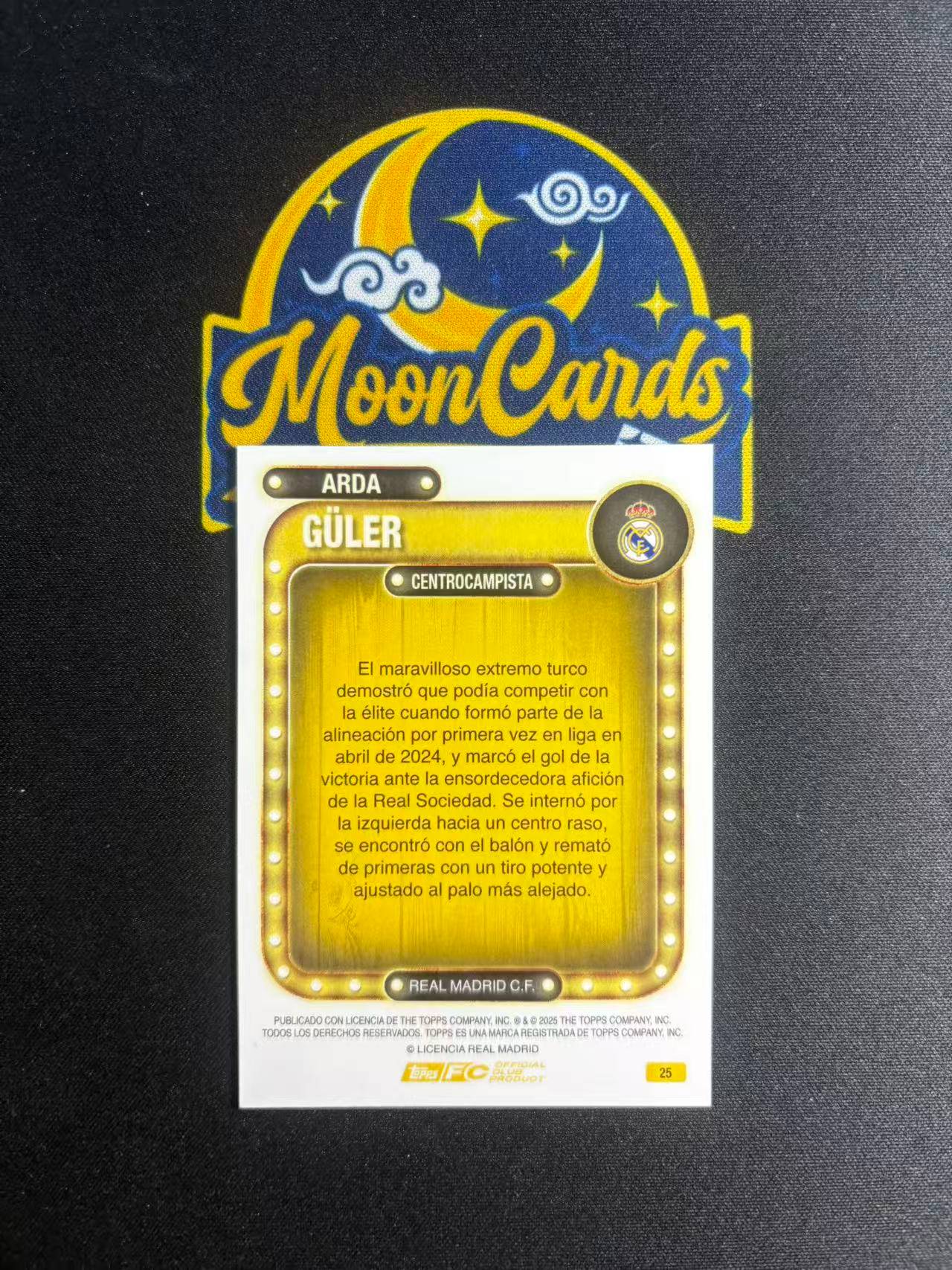 【梦卡拍卖】2025 Topps 皇马铁罐队盒 Arda Guler 阿尔达 居莱尔 /150编 蓝折 #DD# F白