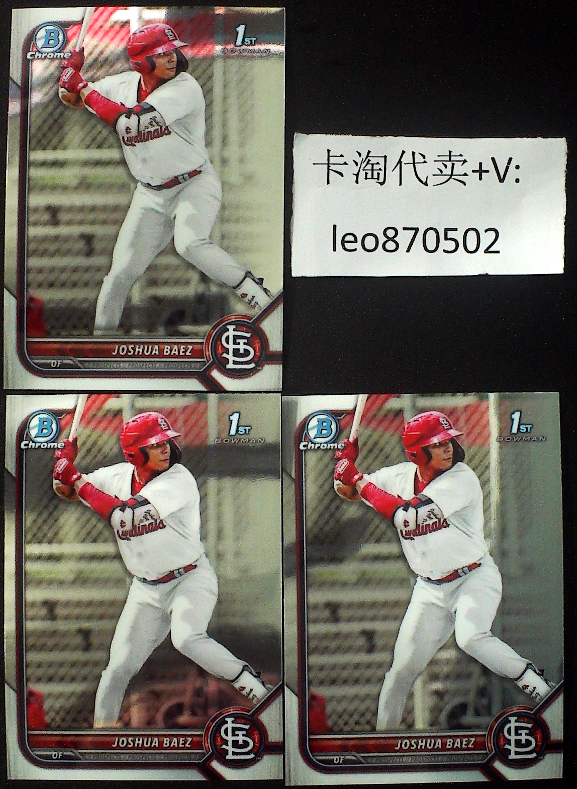 2022 Topps Bowman Chrome Joshua Baez 3张打包Lot，收藏投资凑套必备，不累计不到付，介意勿拍，避免麻烦。