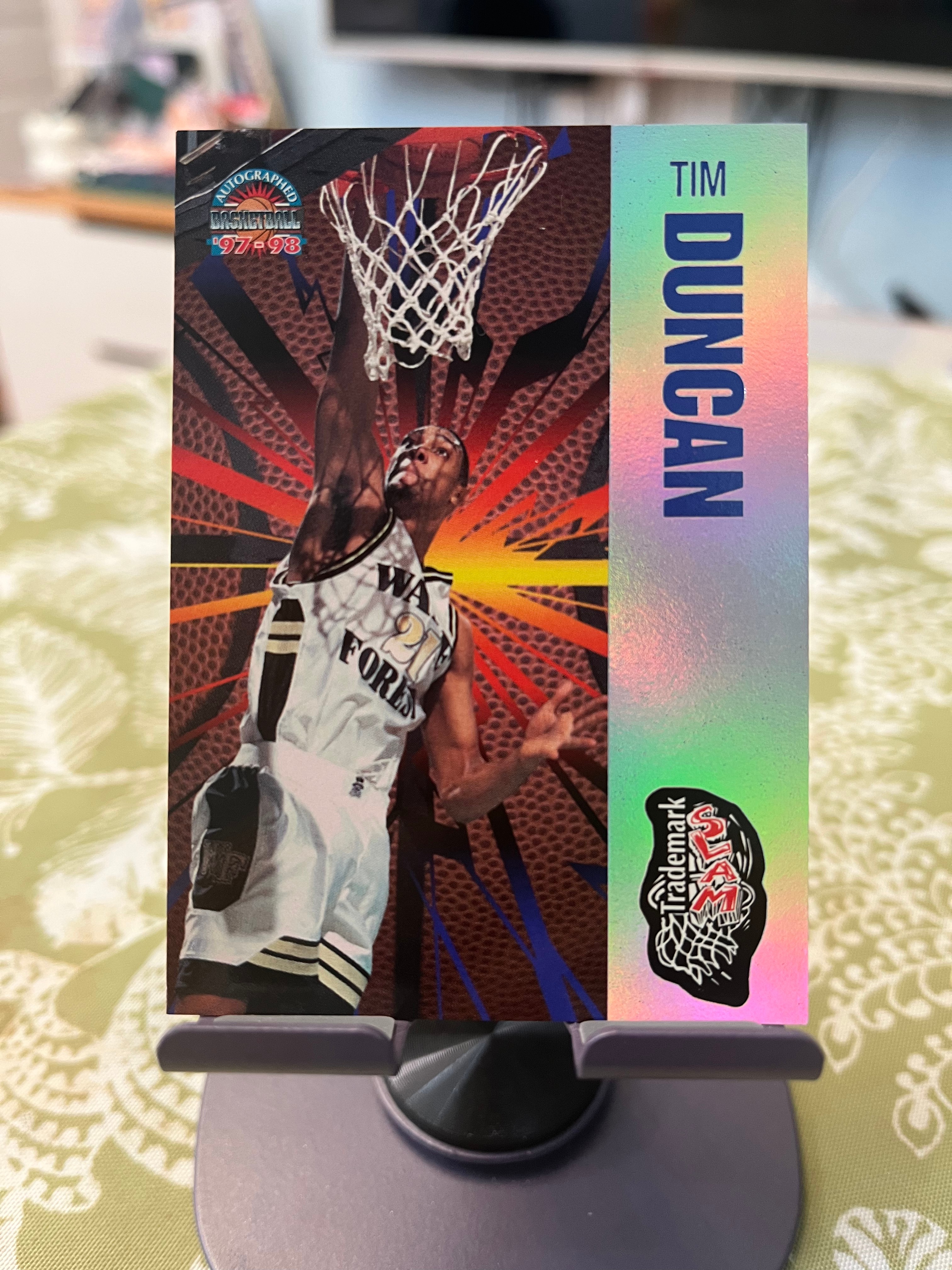 1997 Score Board 老卡 老特 Tim Duncan 蒂姆 邓肯 石佛 马刺【折射 新秀年 TRADEMARK SLAM】【边角瑕疵如图 介意勿拍】#1009
