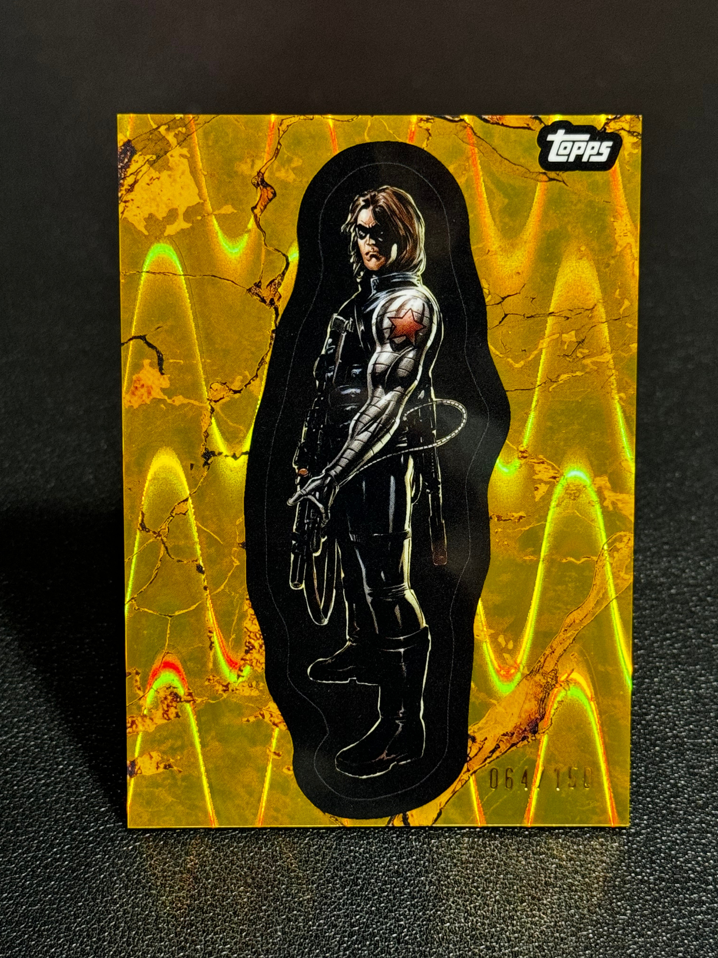 2025 Topps Marvel (MCU) Comic Book Heroes 1975 黄金年代 漫威 金折 熔岩折 150编 Winter Soldier 冬兵 #98 LWDG