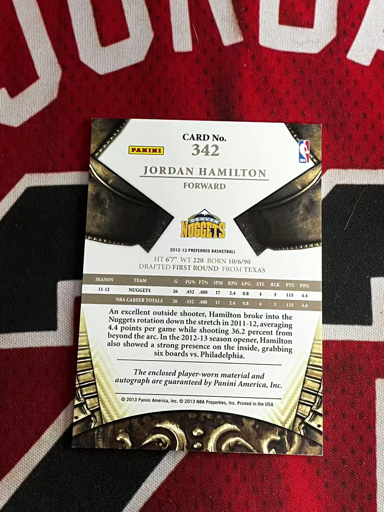 【接寄拍】2012-13 PANINI CROWN ROYALE 皇冠系列 掘金 新秀RC 乔丹汉密尔顿 99编 剪影 RJA 新秀亲穿落场球衣物料切割签字卡 卡签 大比例【烂臭嘴拍卖】