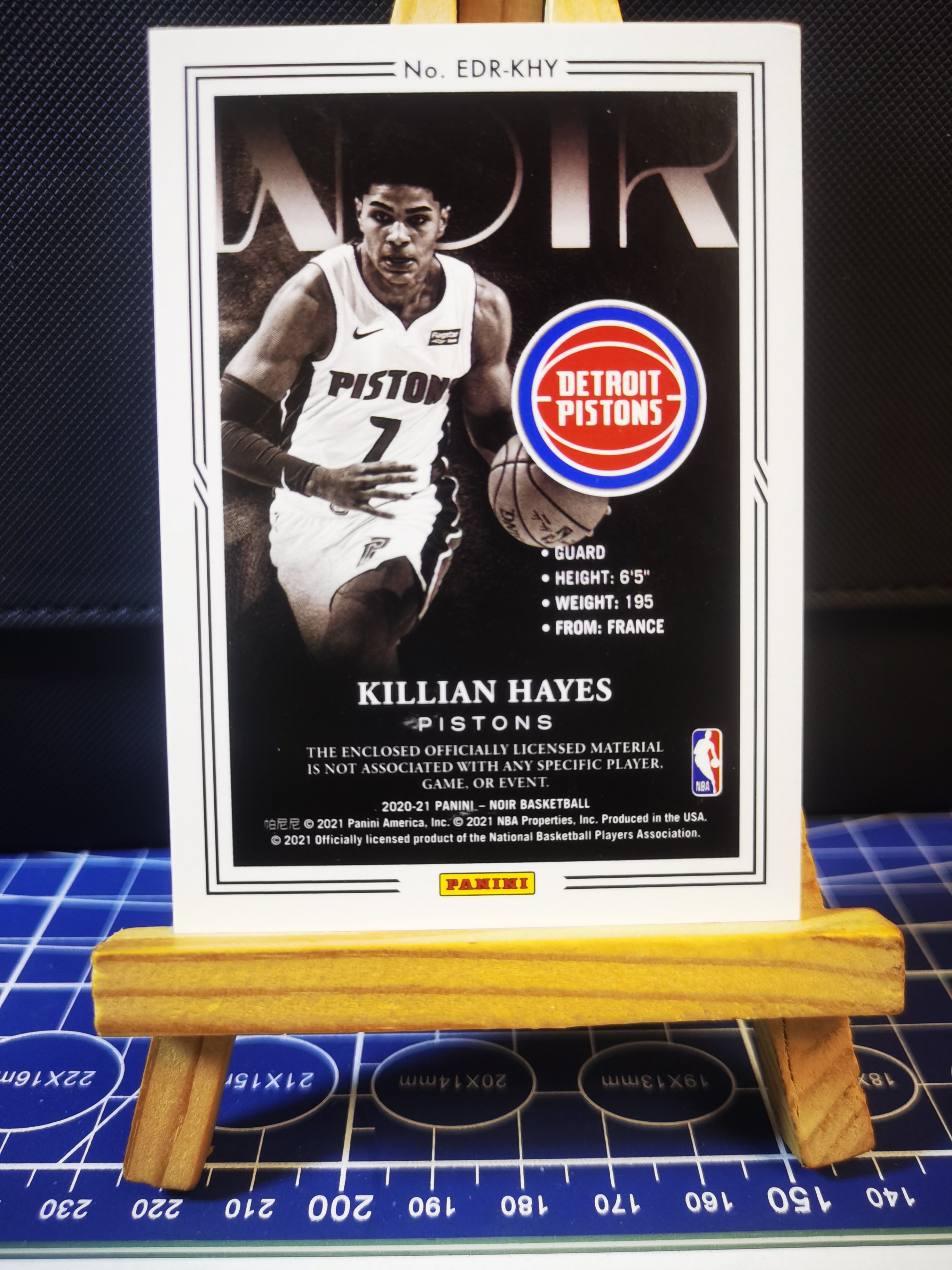 2020-21 Panini Noir Killian Hayes RC #EDR-KHY /75编 诺尔 基利安海耶斯 新秀年 rookie RC 闪版 小窗 物料 切割 活塞