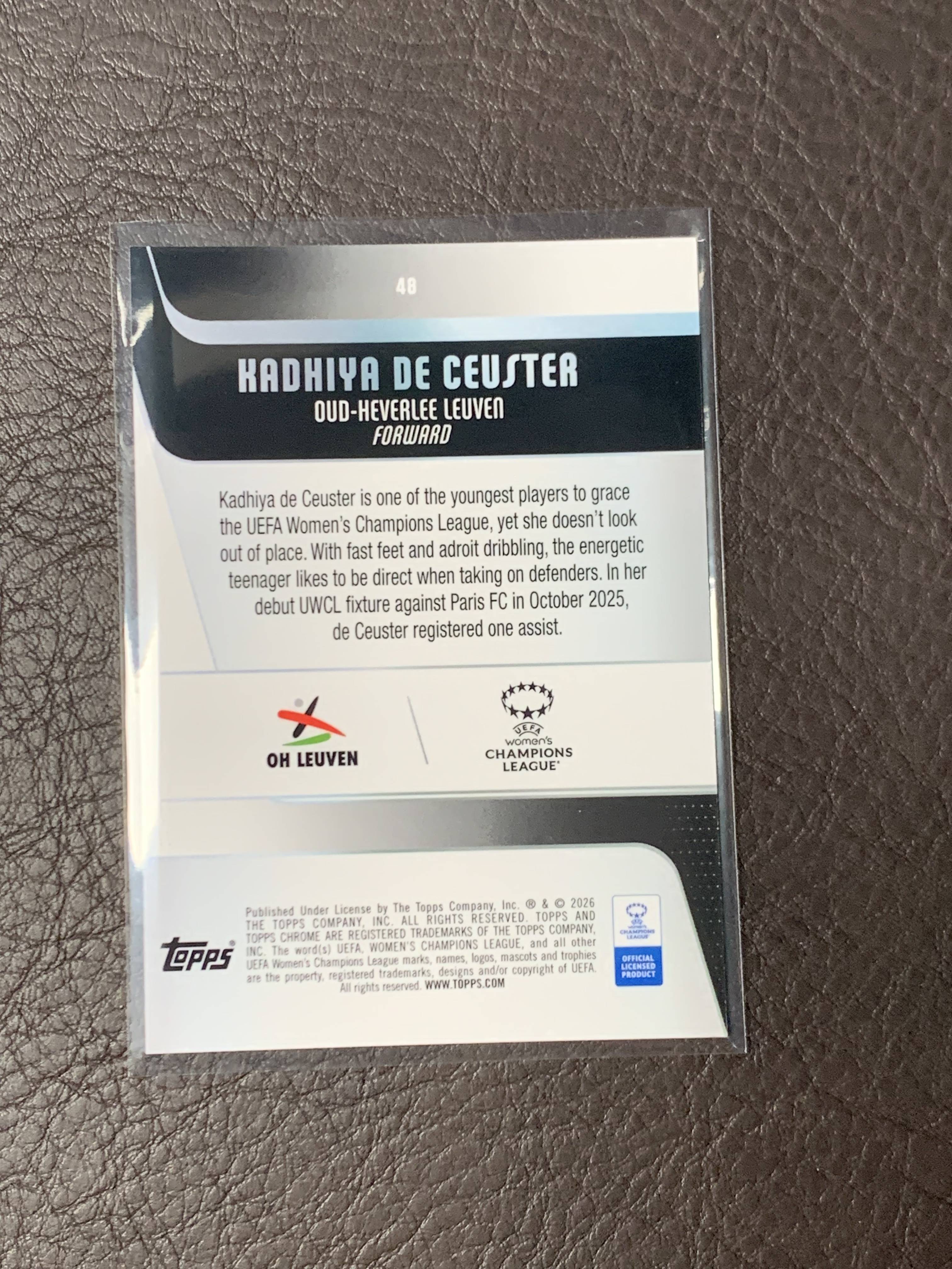2026 Topps Chrome Regis #48 欧冠 女足 20/35编 豹纹折 橙色 火焰