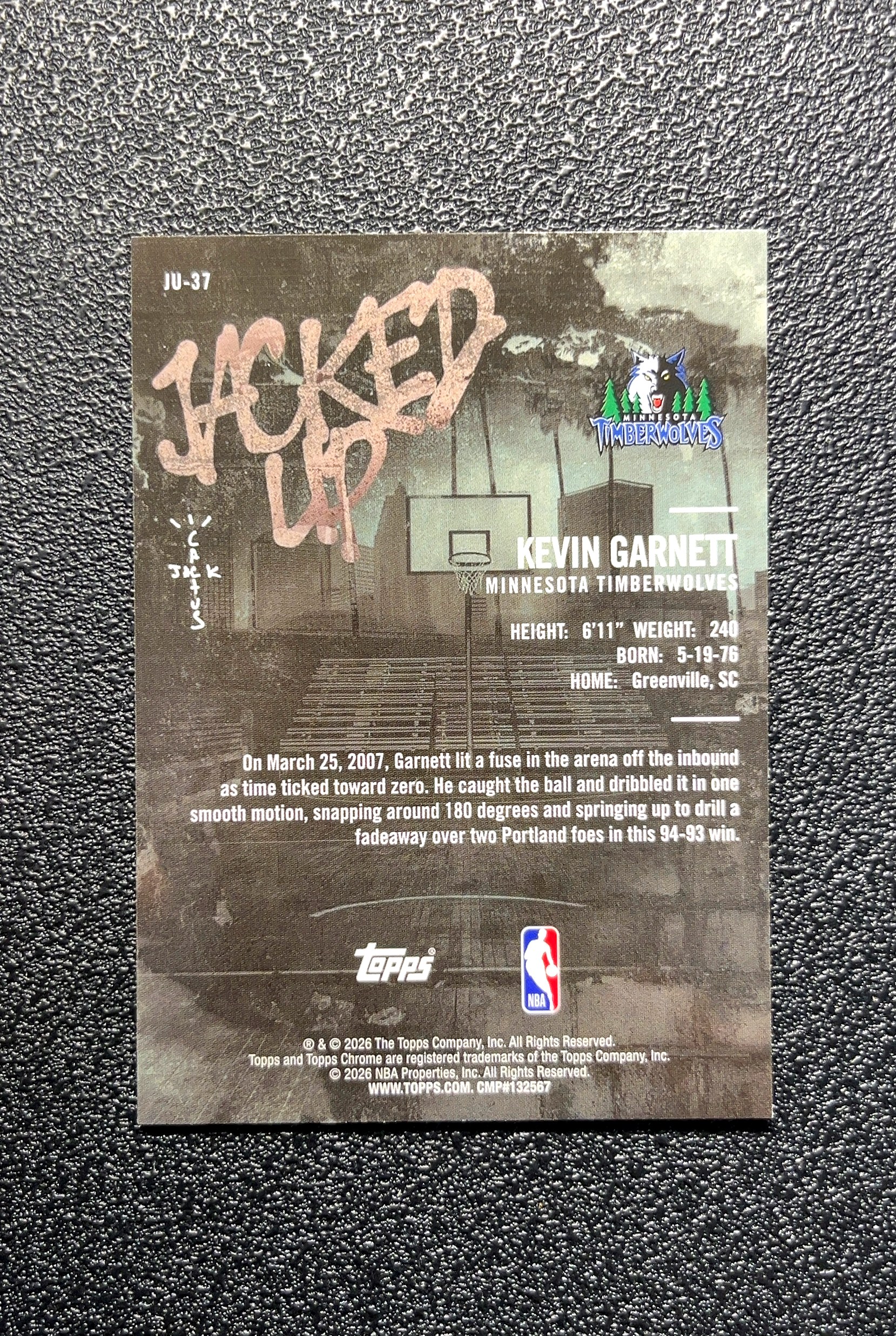 【岛屿拍卖】2026 Topps Chrome Jacked Up 狂野 KEVIN GARNETT 凯文·加内特 卡品如图 高价值 #JU-37 MINNESOTA 0003#612
