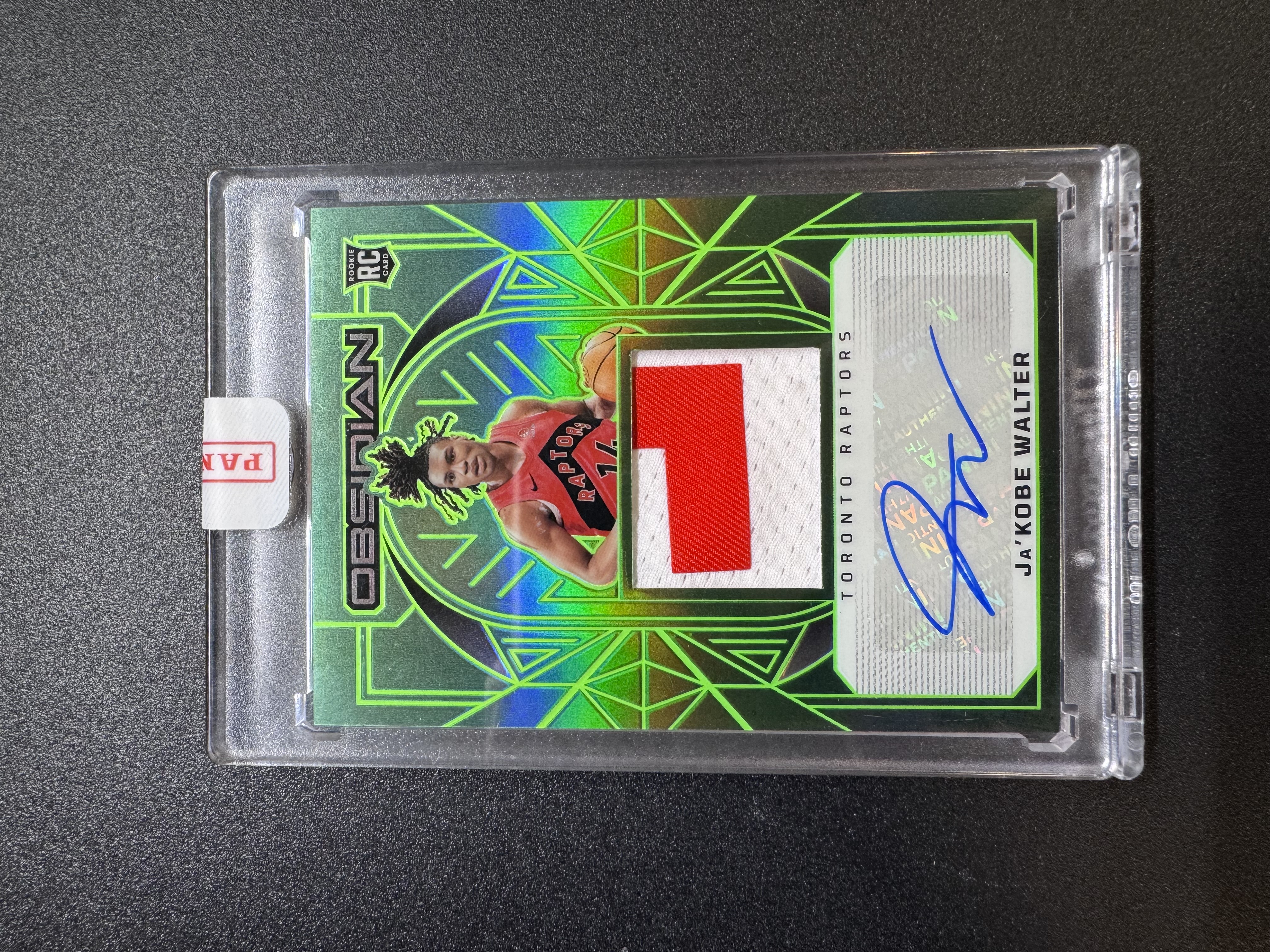 JA'Kobe Walter 贾科比沃尔特 2024-25 Obsidian 黑曜石 RC新秀 2/25编 RPA 签字 球衣物料 Patch切割 猛龙