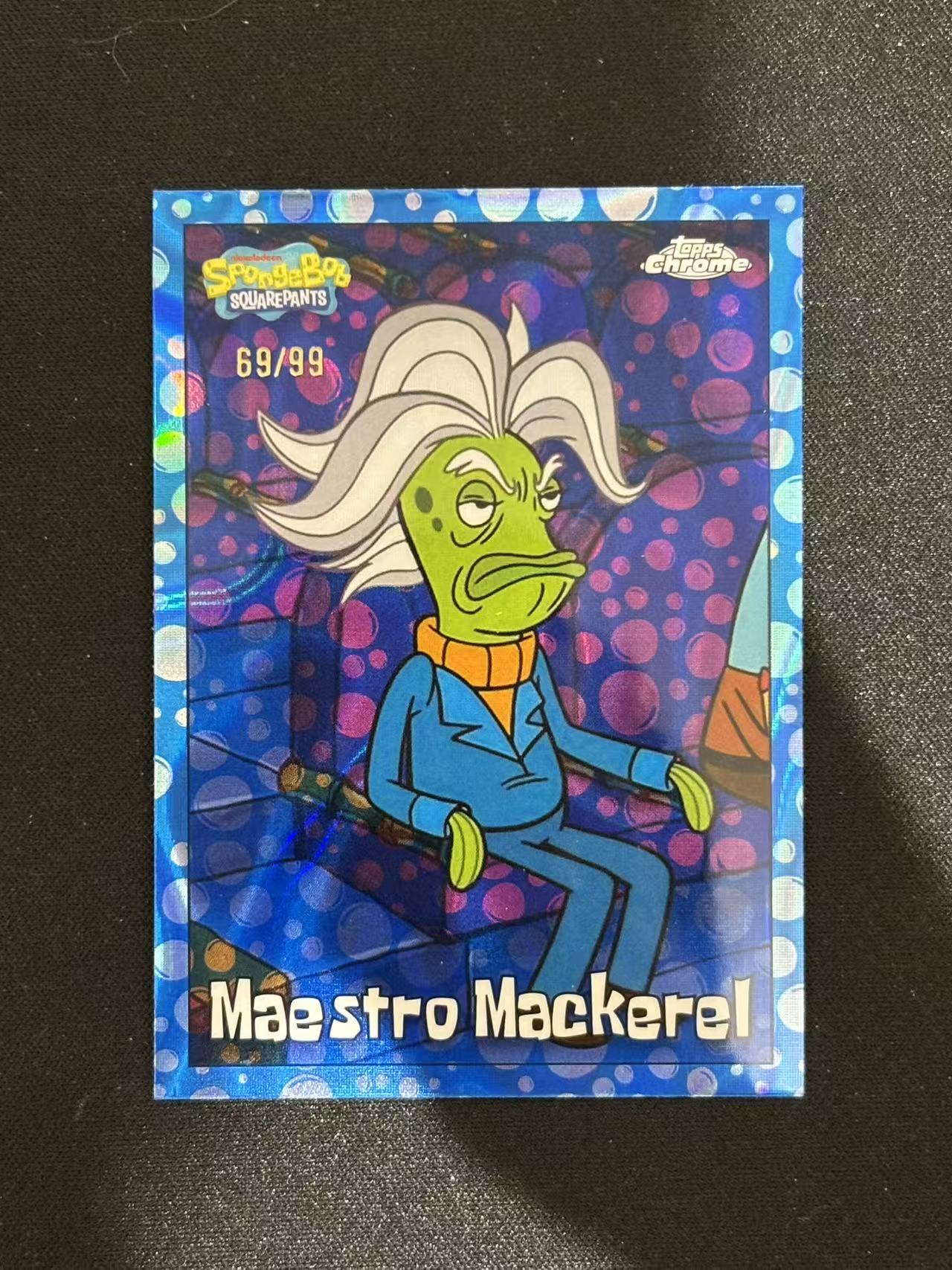 2025 Topps SpongeBob SquarePants Maestro Mackerel Chrome 海绵宝宝25周年 鲭鱼大师 泡泡折 /99编 - 易生粉面