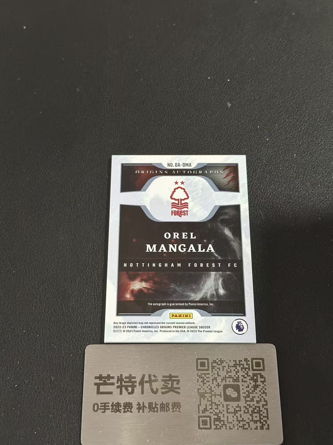 【芒特代卖】2022 Panini Chronicles 编年史英超 诺丁汉森林 比利时 奥雷尔 曼加拉 埃弗顿 起源签 签字墨迹清晰未出框 99编