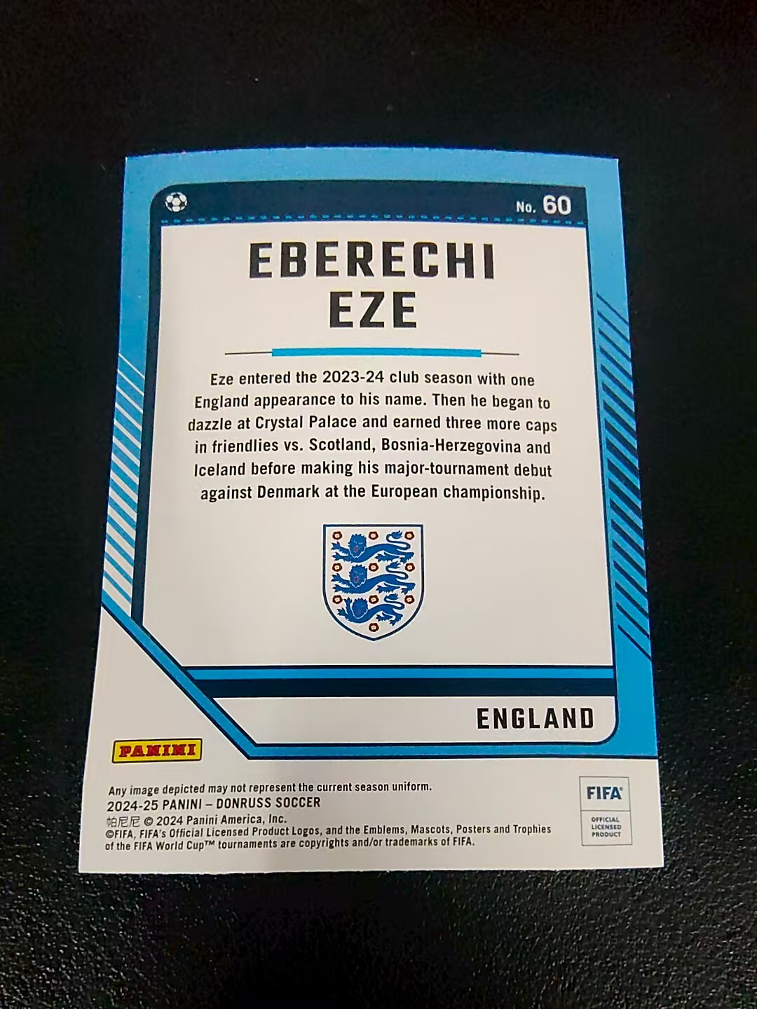 【可合并,不累计】 2024-25 Panini Donruss Eberechi Eze 伊泽 热刺 英格兰 瀑布折 FIFA 杜蕾斯 边角瑕疵 #60