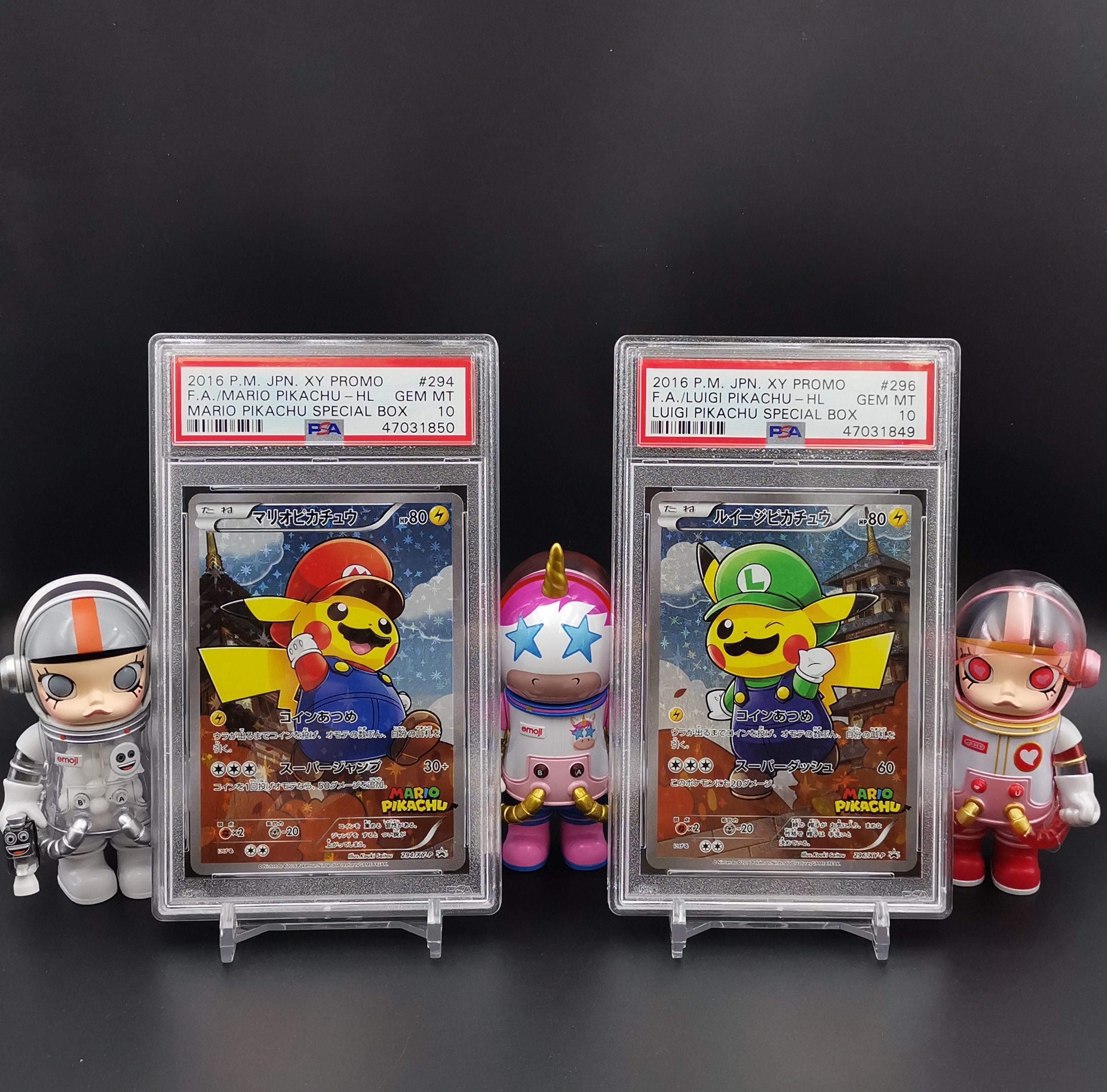 2016 Pokemon TCG PROMO 宝可梦 ja 【学浪】PTCG 宝可梦 296/XY-P 294/XY-P 日版 路易吉变装皮 马里奥变装皮 变装皮卡丘 变皮 天花板 红绿帽 水管工 超稀有 PSA10评级 完美卡品 经典连号