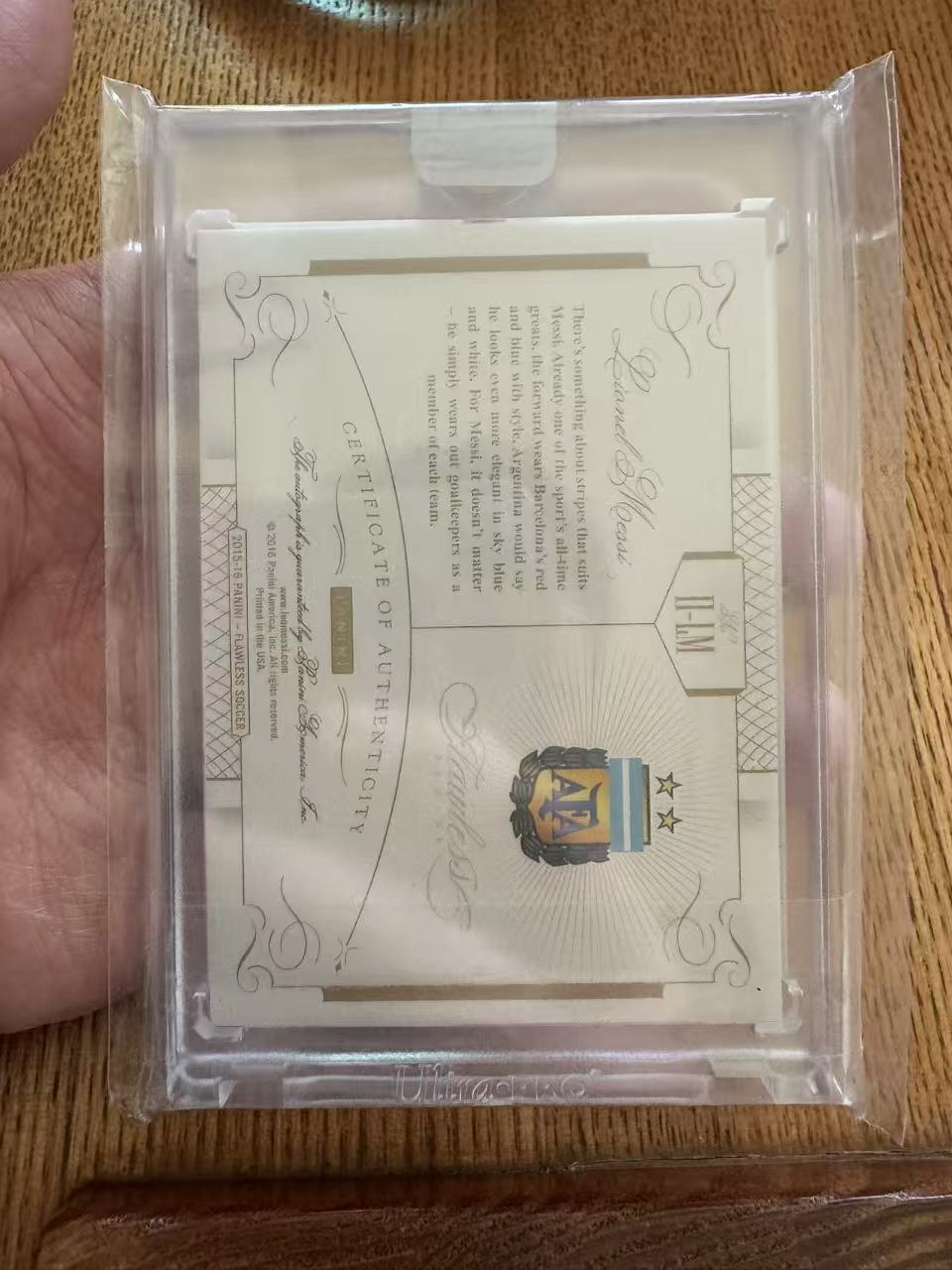 2015-16 Panini Flawless Lionel Messi 2015-16 帕尼尼 元年 足球 手提 Flawless Icons Proof 1/1 金平行 签字 原封转 梅西