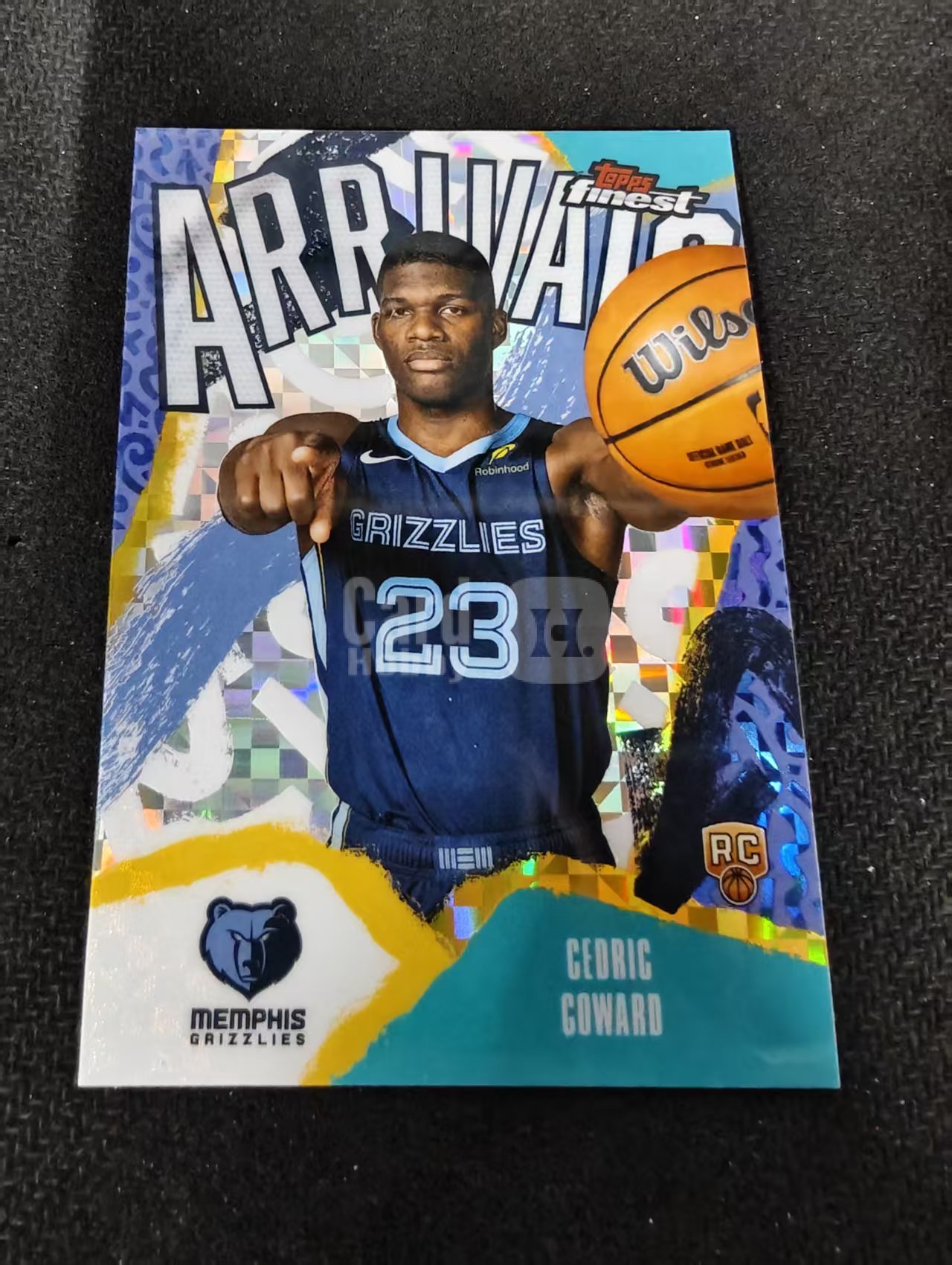 2026 Topps Finest Cedric Coward 灰熊 塞德里克 考沃德 新秀 rc 银棋盘格折 折射 Arrivals 特卡 瑕疵如图