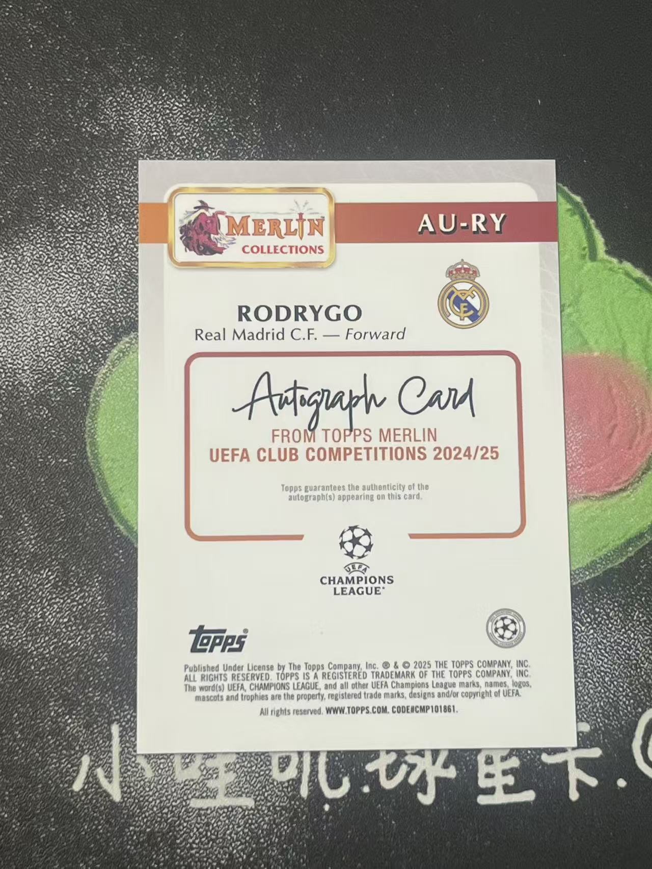 2025 Topps Merlin Rodrygo 欧冠 皇家马德里 罗德里戈 99编 签字 巴西 微瑕如图【ZYP代拍】暴暴