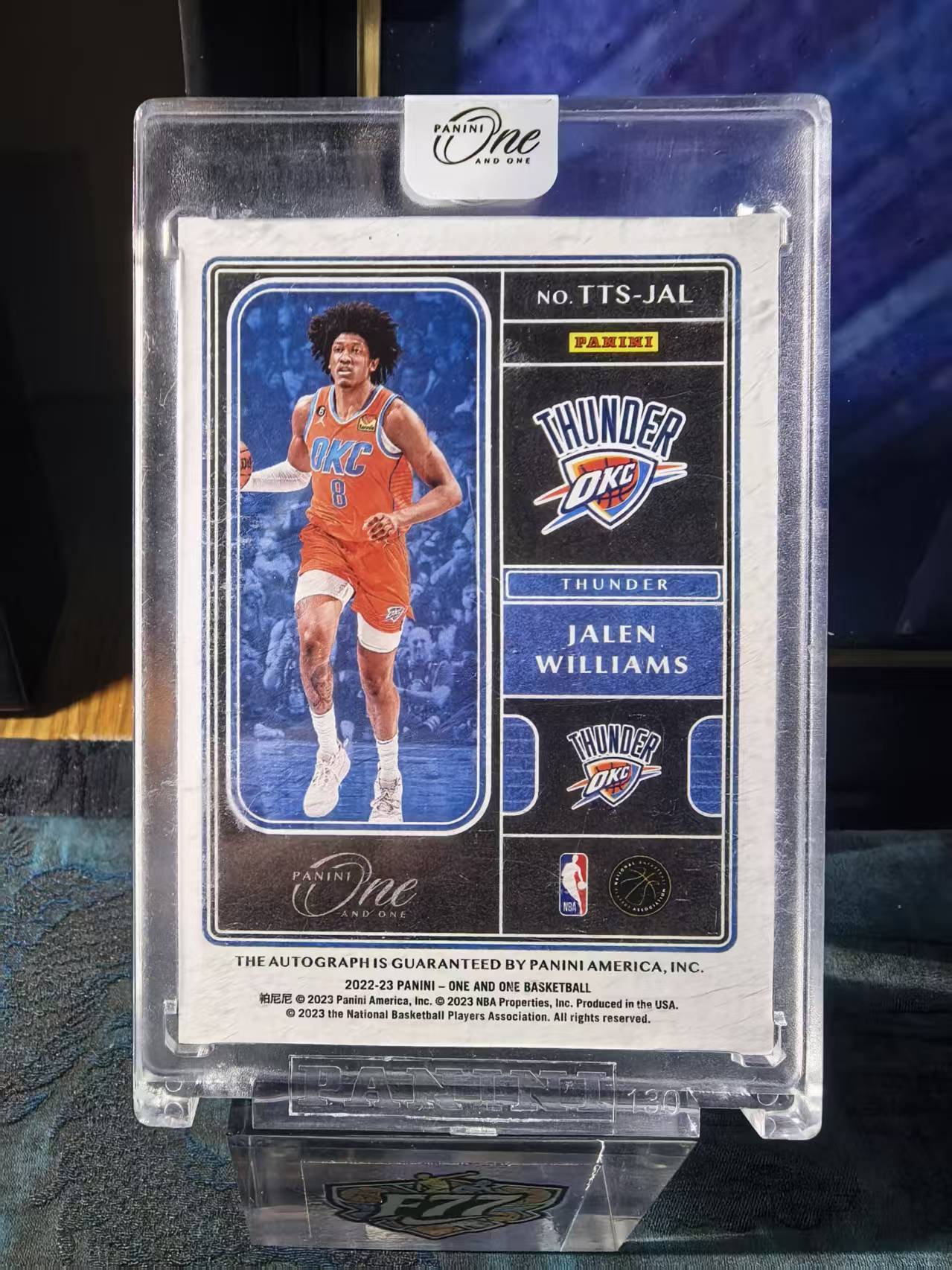 2022-23 Panini One and One Jalen Williams ONE 雷霆 杰伦 威廉姆斯 老八 72/99编 签字 卡签 泰坦签 原封砖 收藏必备 李总