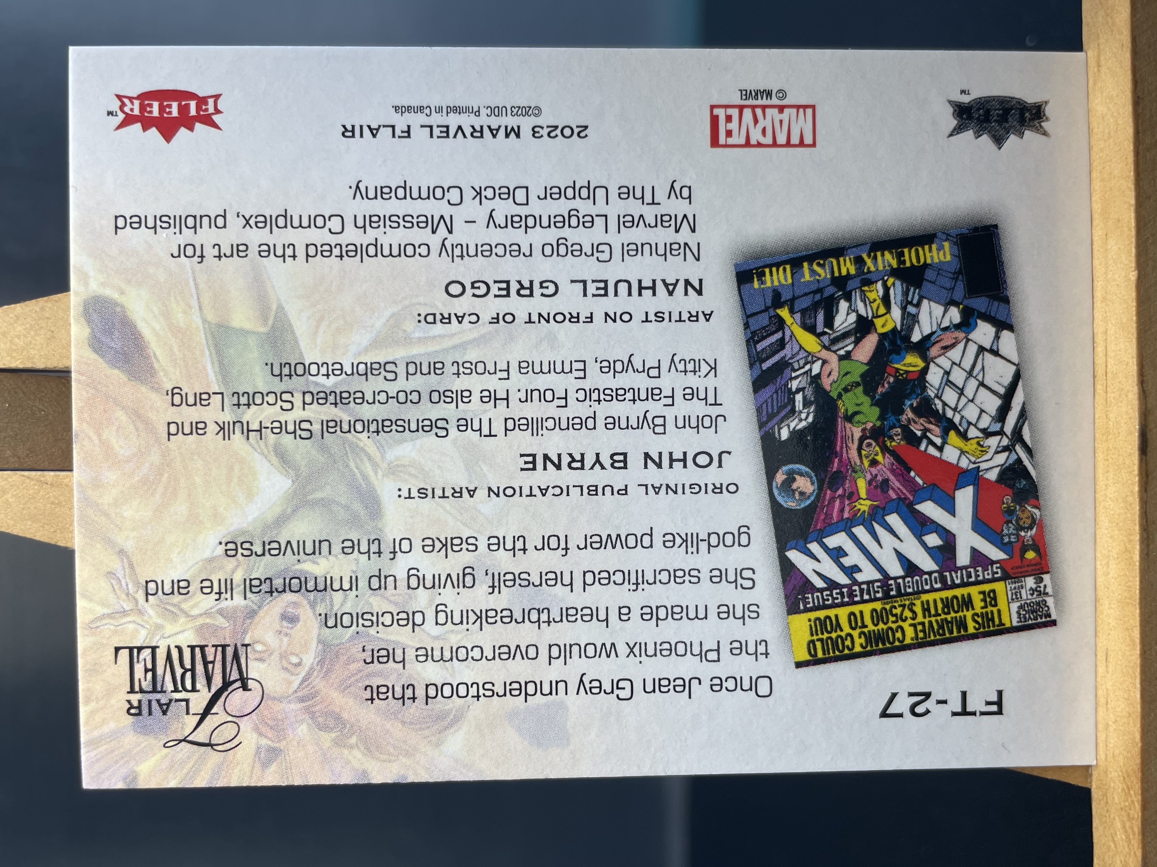 (B5) 2023 MARVEL FLEER 漫威 FT-27 琴 格雷 实卡好看 收藏凑套必备 卡品如图 !!!
