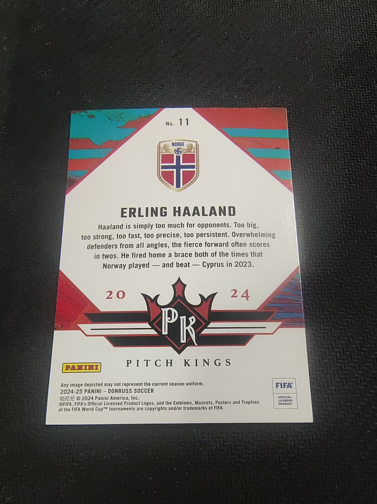 【可合并,不累计】2024-25 Panini Donruss Erling Haaland 挪威 哈兰德 油画特卡 FIFA杜蕾斯 划痕 边角瑕疵 #11