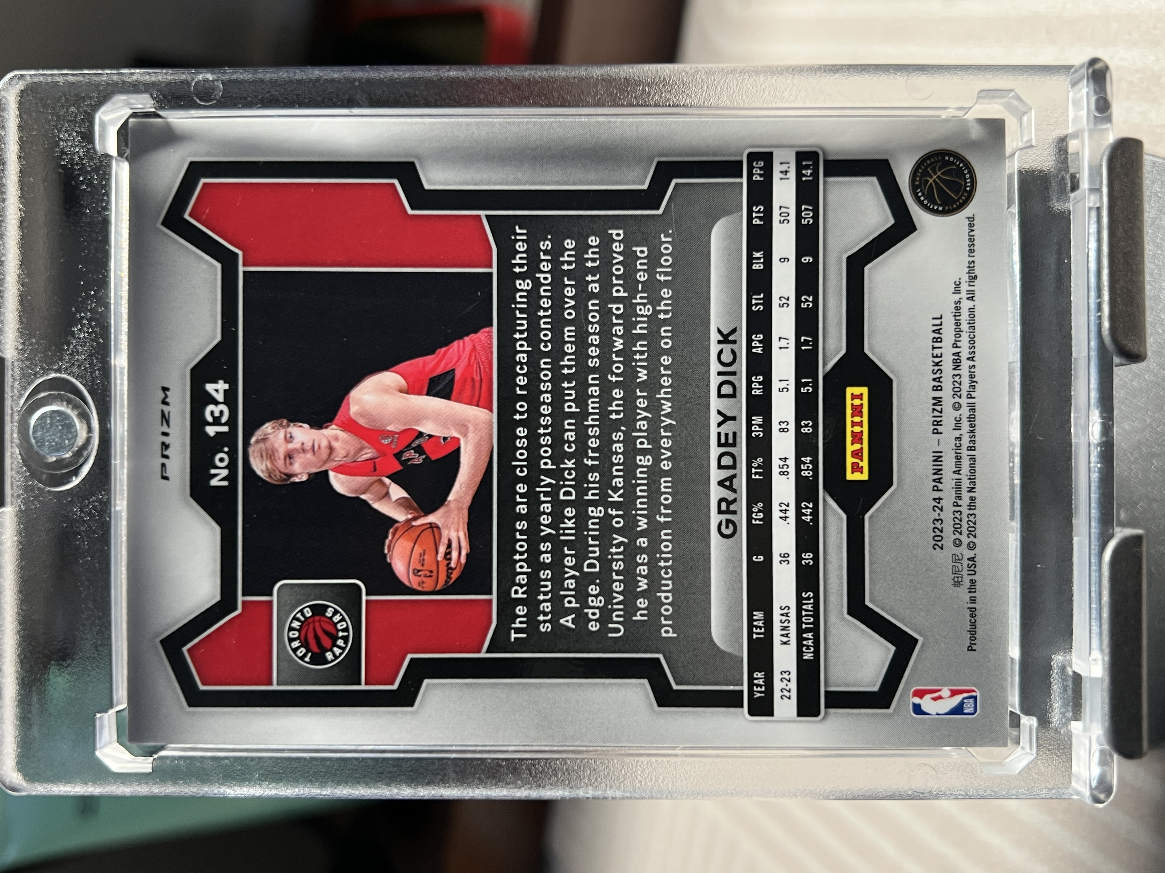 2023-24 Panini Prizm Gradey Dick RC 格雷迪 迪克 牛子哥 新秀 红碎冰 多伦多猛龙