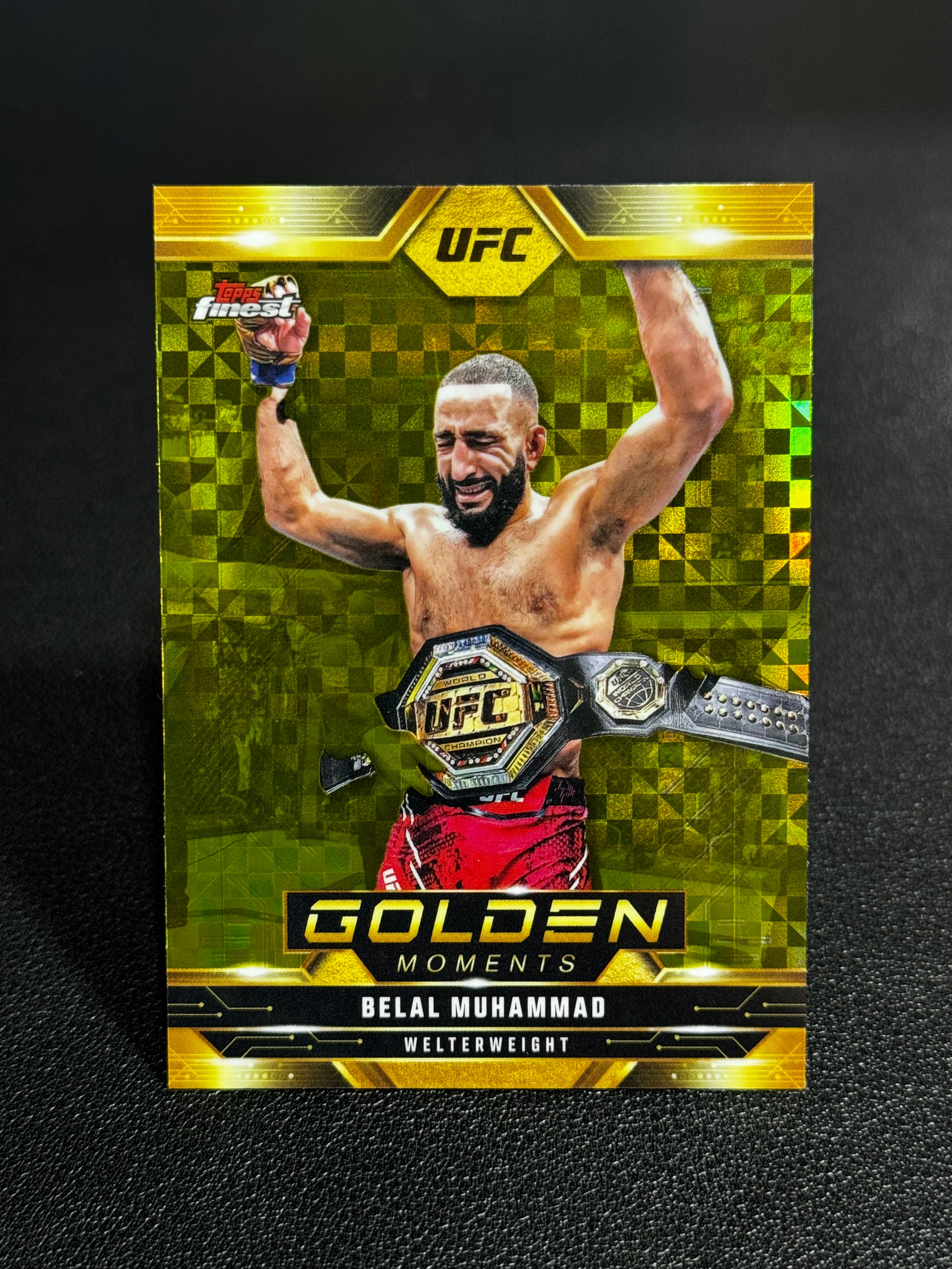 2025 Topps Finest UFC 综合格斗 GM 生涯高光 特卡 格子折 贝拉勒・穆罕默德 Belal Muhammad 潜力无限 LWDG