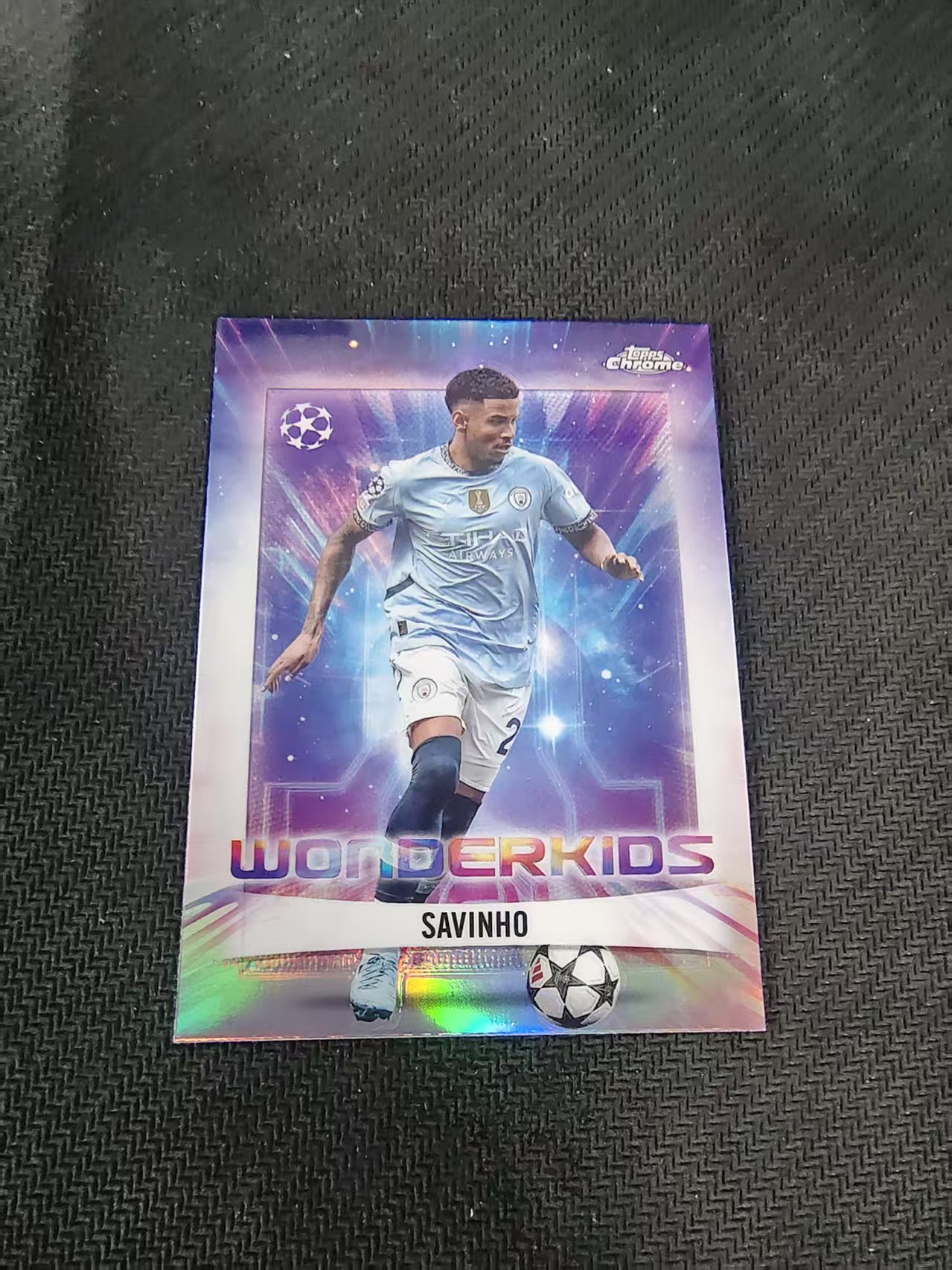 【可合并,不累计】2025 Topps Chrome savinho 曼城 萨维尼奥 欧冠 神奇小妖特卡 银折 划痕 边角瑕疵 #17