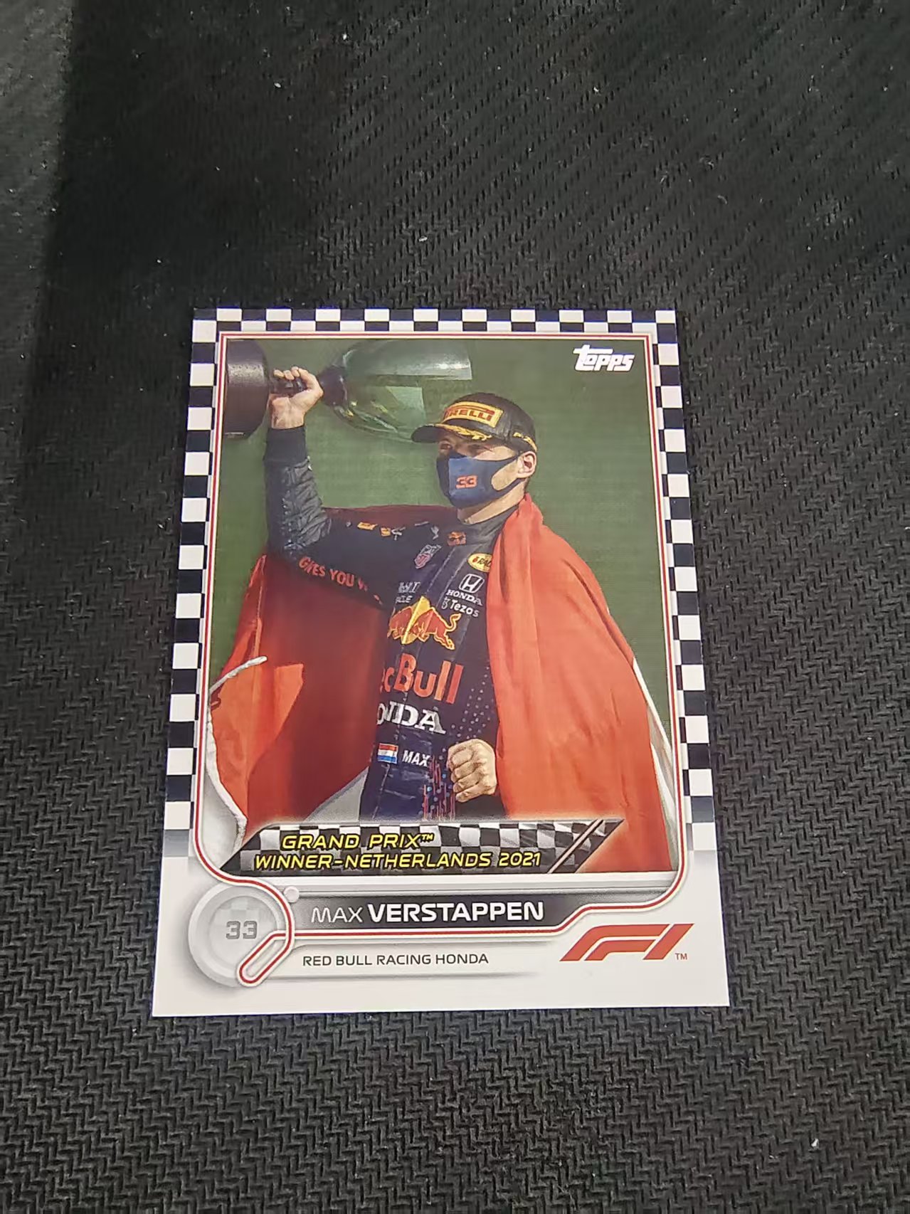 【汽水拍卖】2022 Topps Chrome F1 Max Verstappen 维斯塔潘 红牛 黑白棋盘 划痕 边角瑕疵 #163