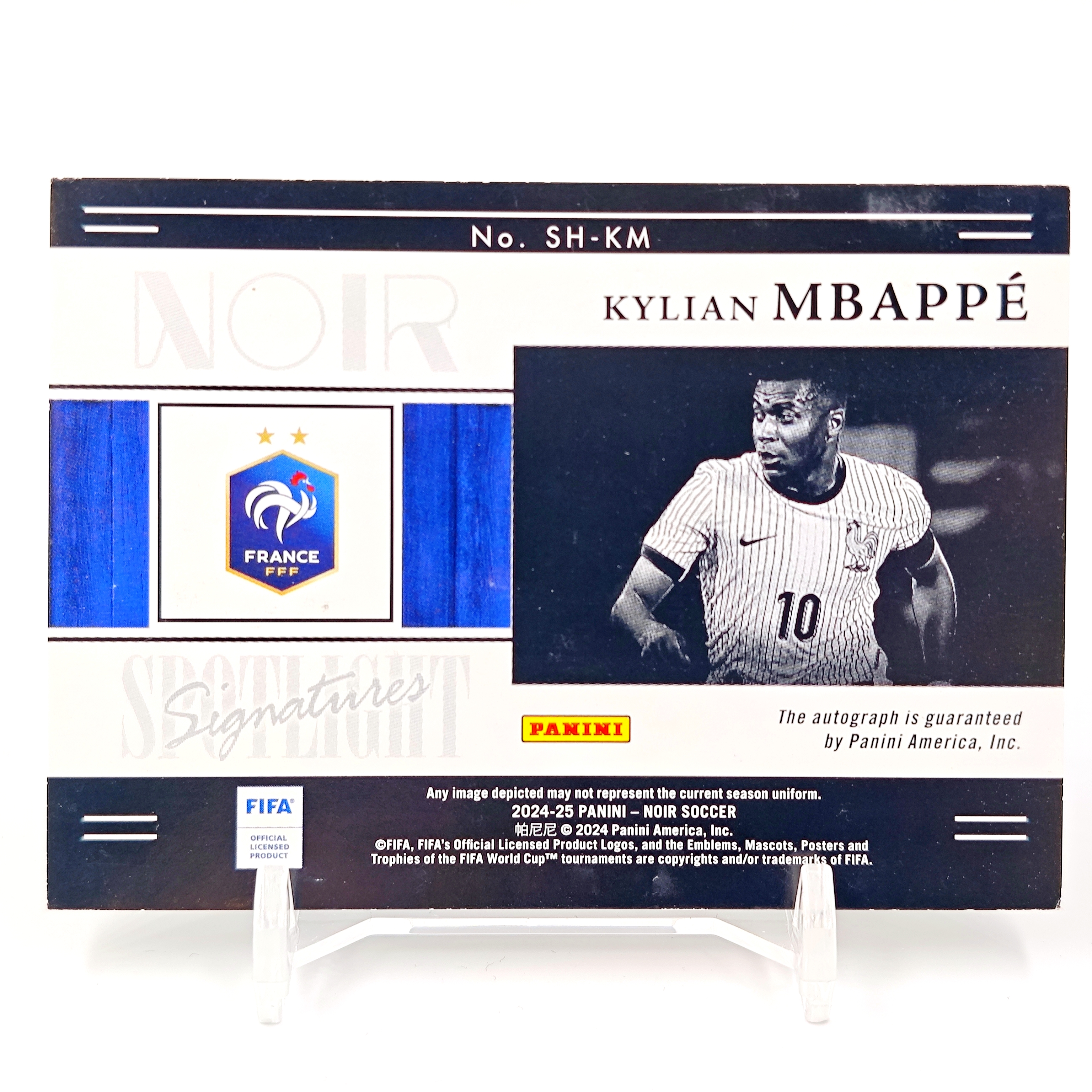 2024-25 Panini Noir Kylian Mbappe 姆巴佩 17/35编 签字 卡签 金笔卡签 镜面 聚光灯 Spotlight 法国 皇马 皇家马德里 姆总 诺尔 卡品如图BU009