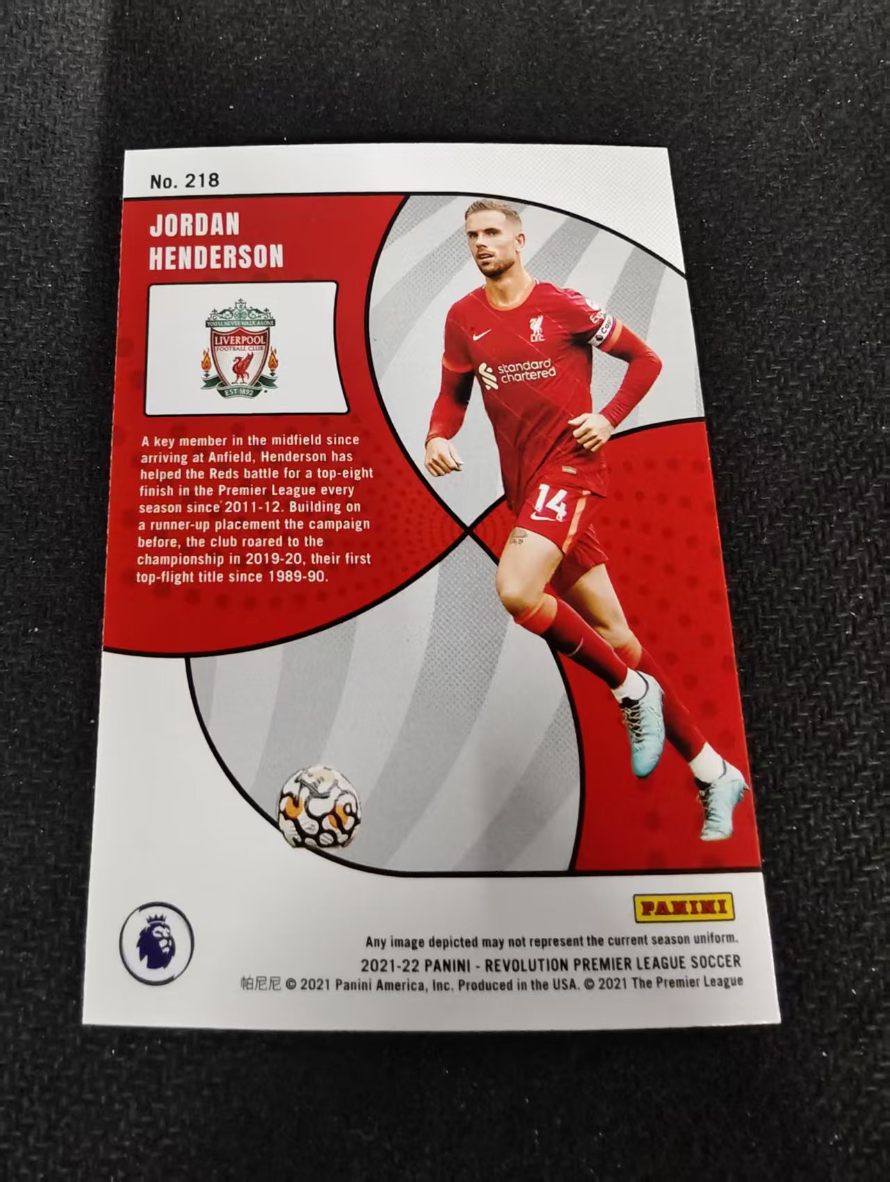 2021-22 Panini Revolution Jordan Henderson 乔丹 亨德森 利物浦 折射 革命 英超 划痕 边角瑕疵 #218