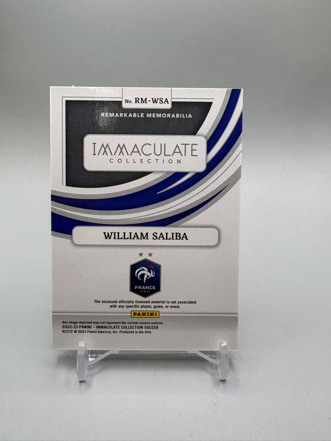 2022-23 Panini Immaculate William Saliba 【灰灰代拍】爱咪咪 法国 萨力巴 非凡物料 小窗球衣 82/99编 铜版 波